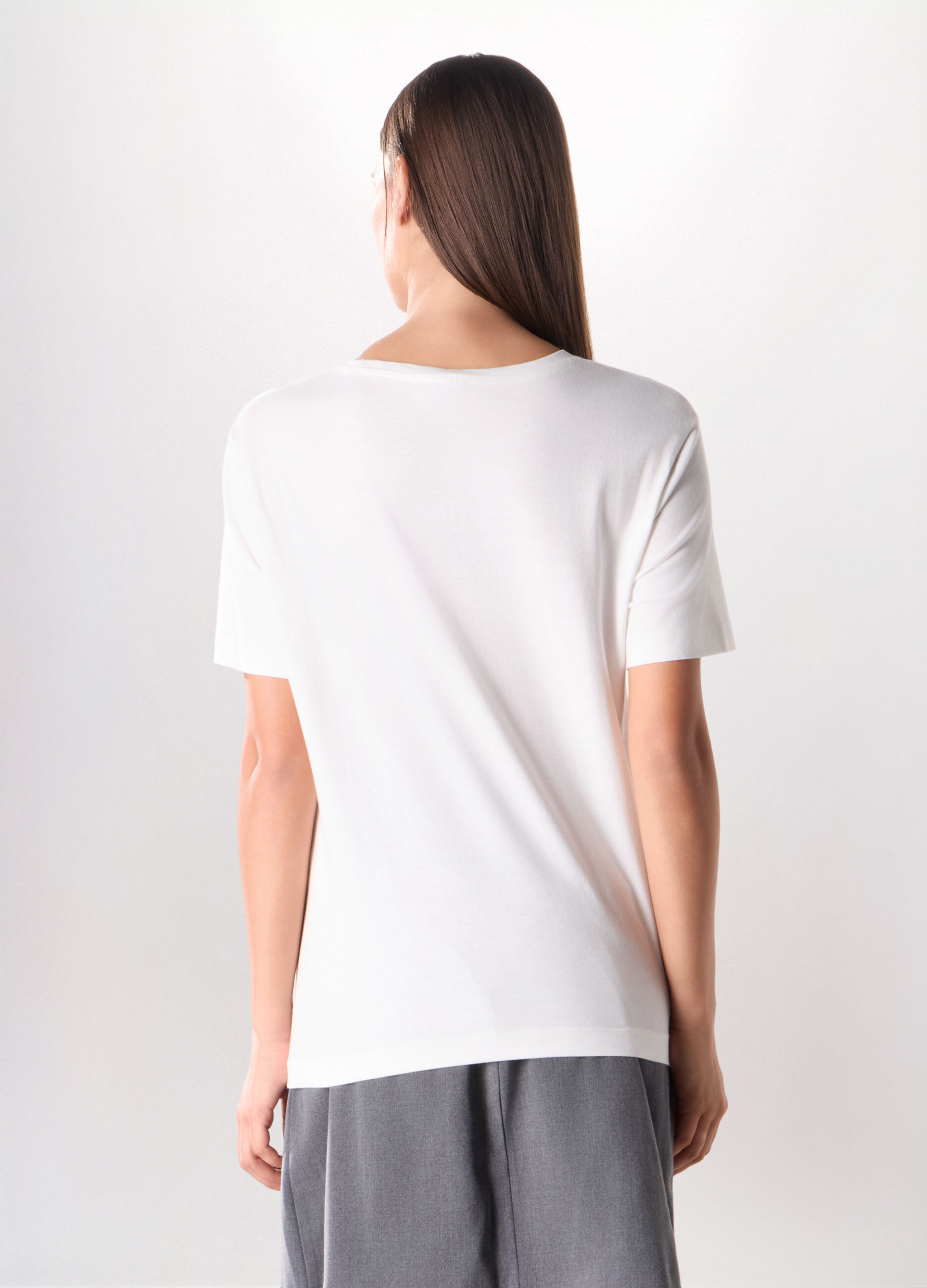 T-shirt in jersey di puro cotone donna_1