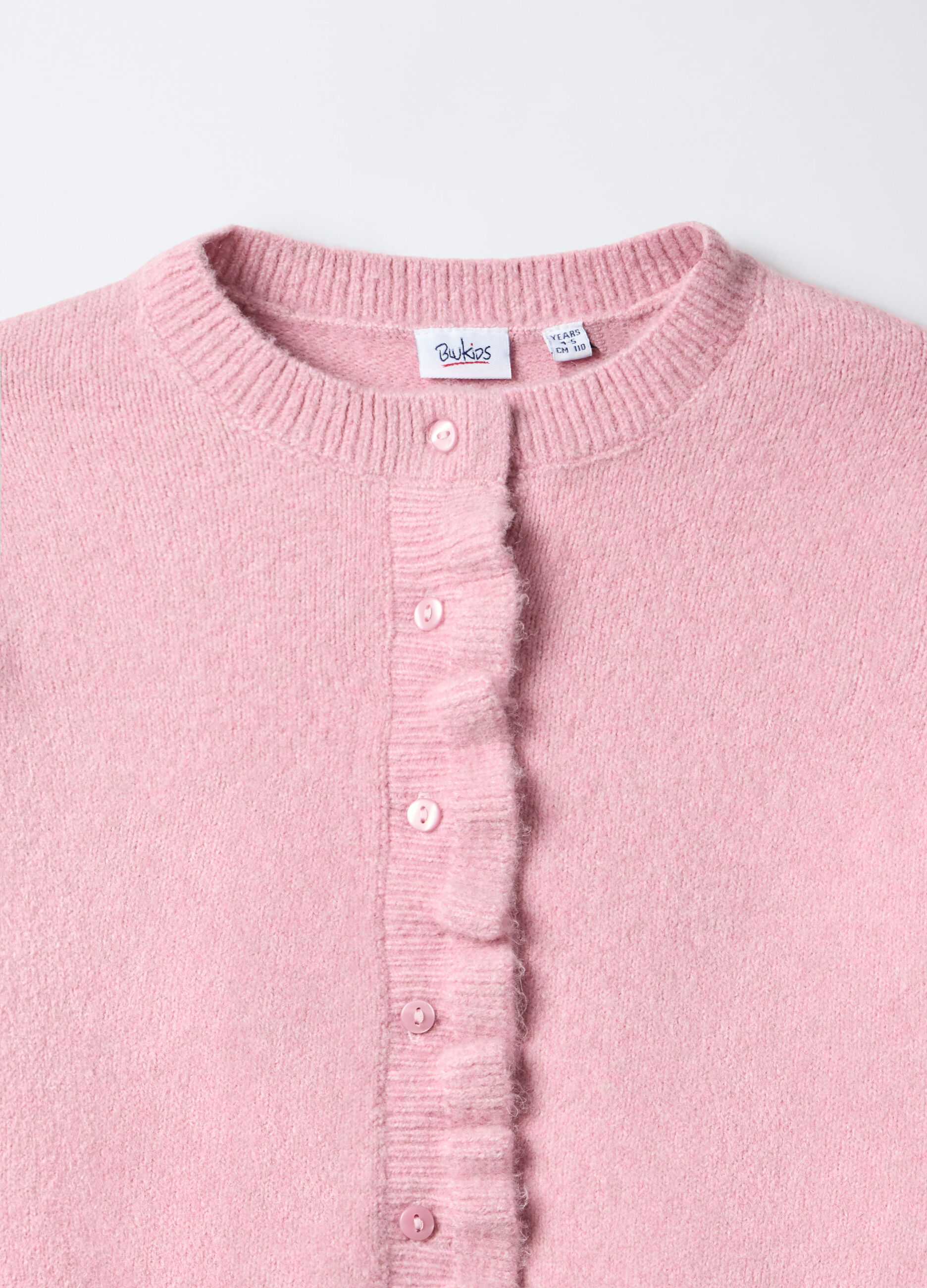 Cardigan girocollo misto lana bambina_2