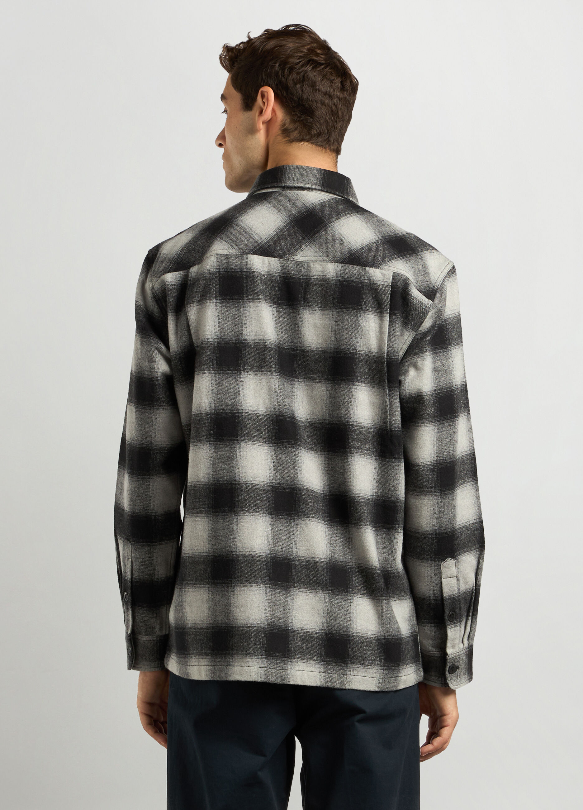 Overshirt a quadri in flanella uomo_1