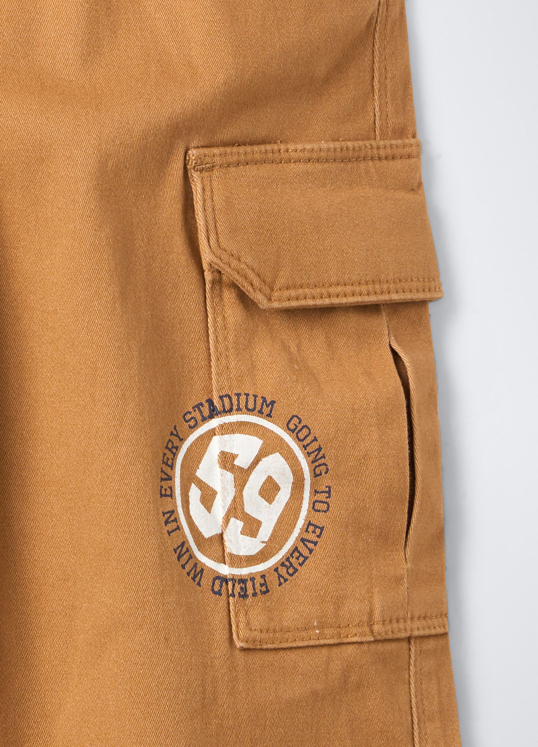 Pantaloni cargo in cotone stretch Straight Fit bambino_2