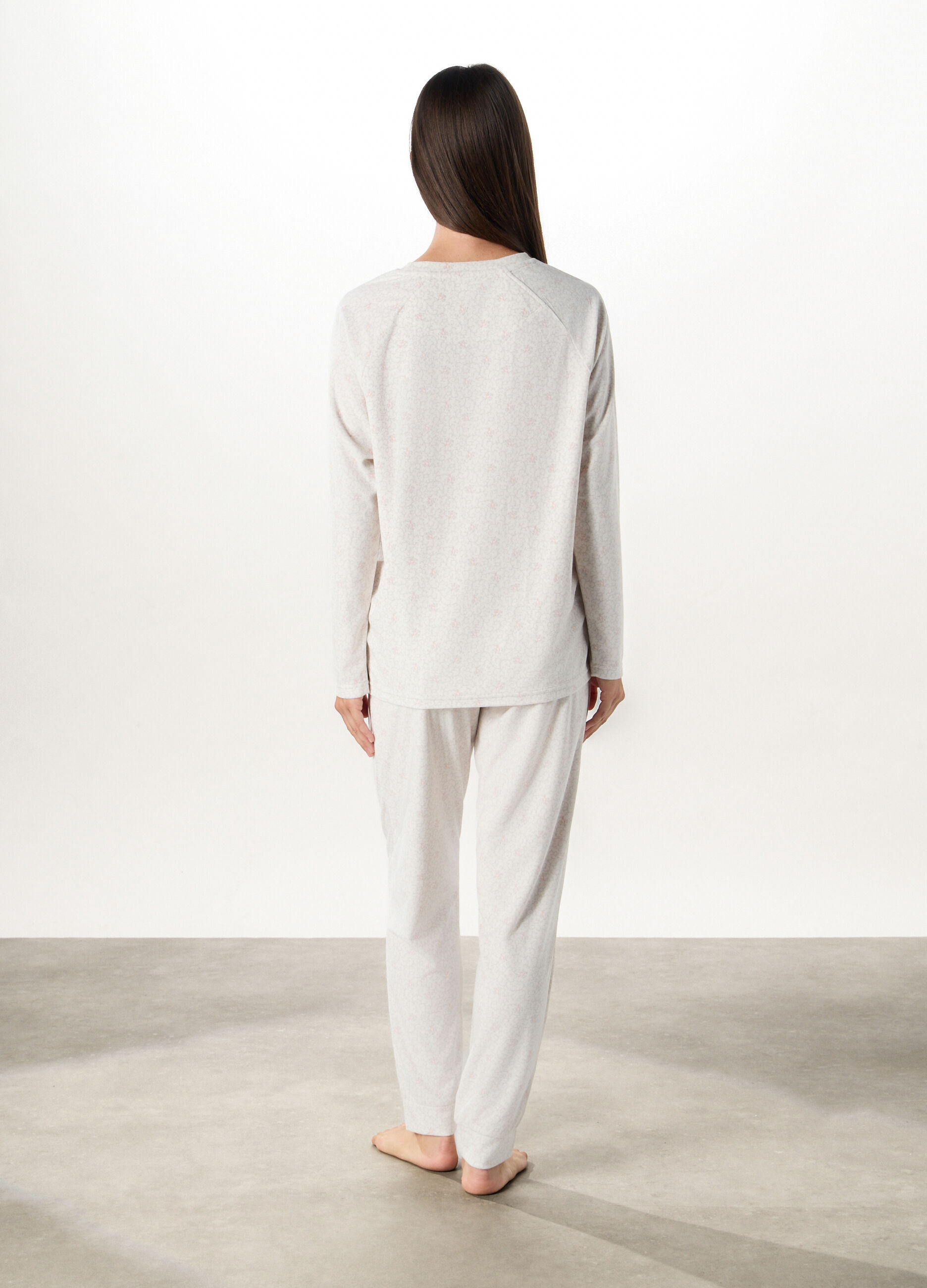 Set pigiama lungo in velours donna_1