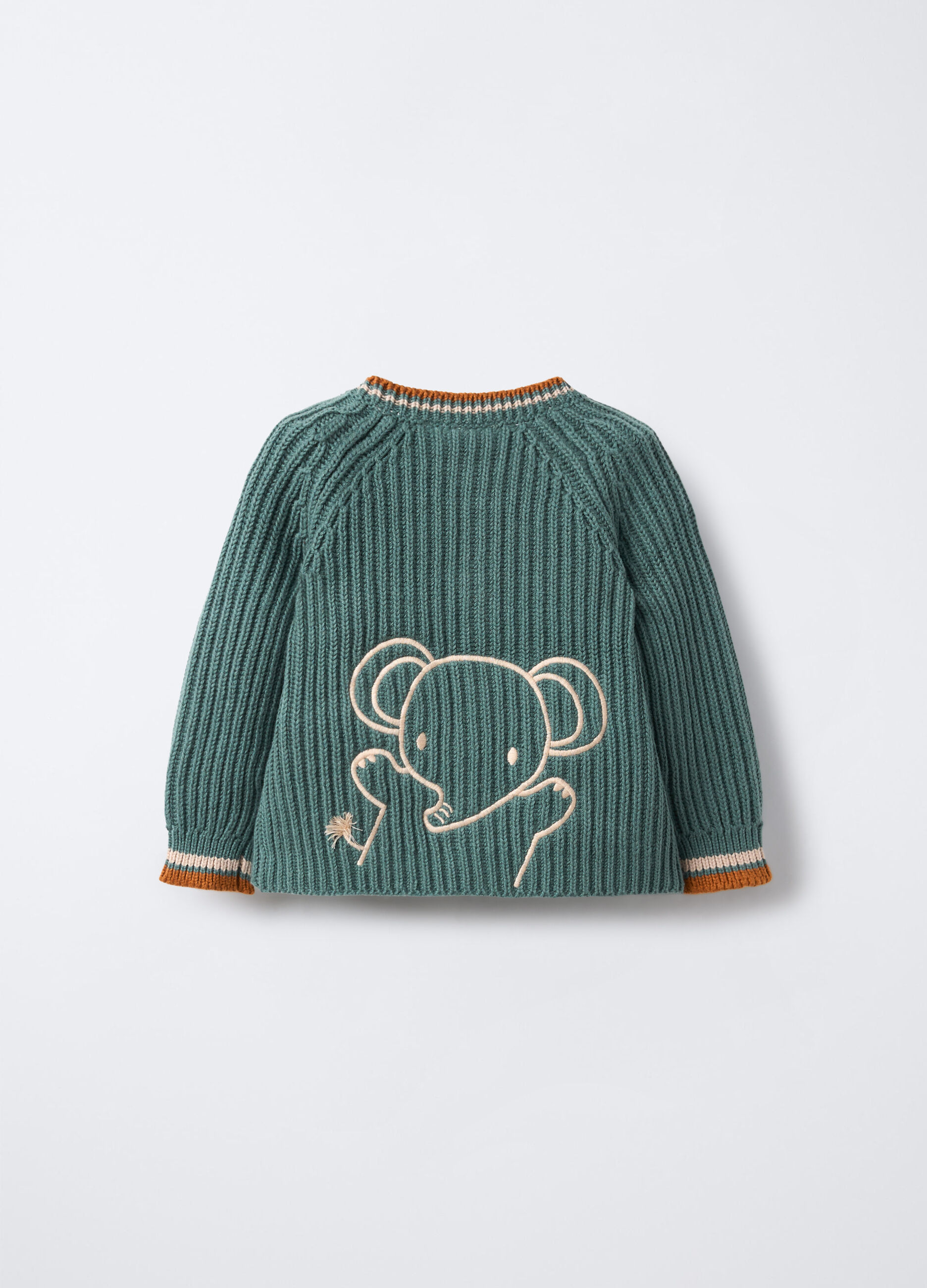 Cardigan tricot in puro cotone neonato_1