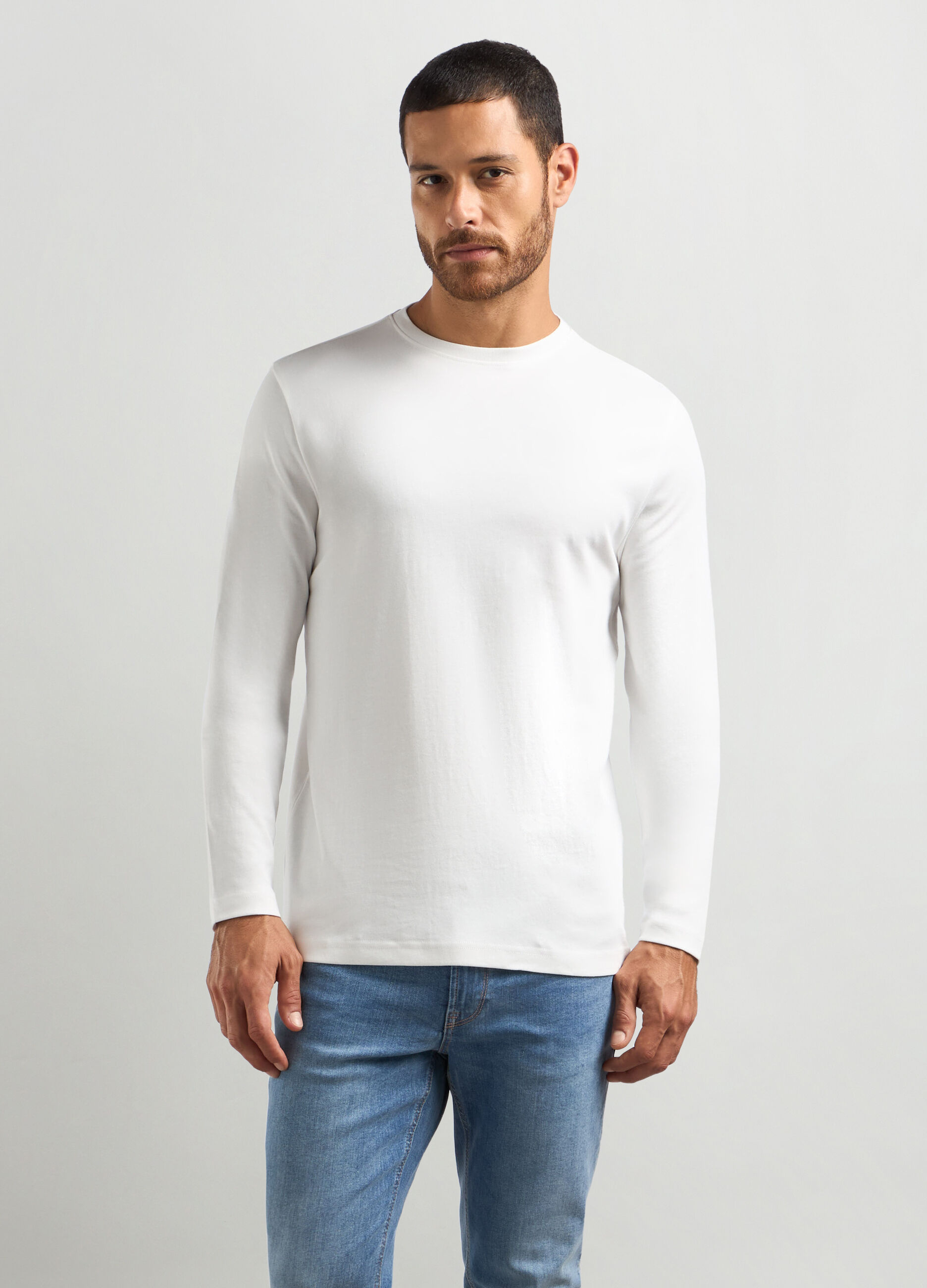 T-shirt a manica lunga in puro cotone_0