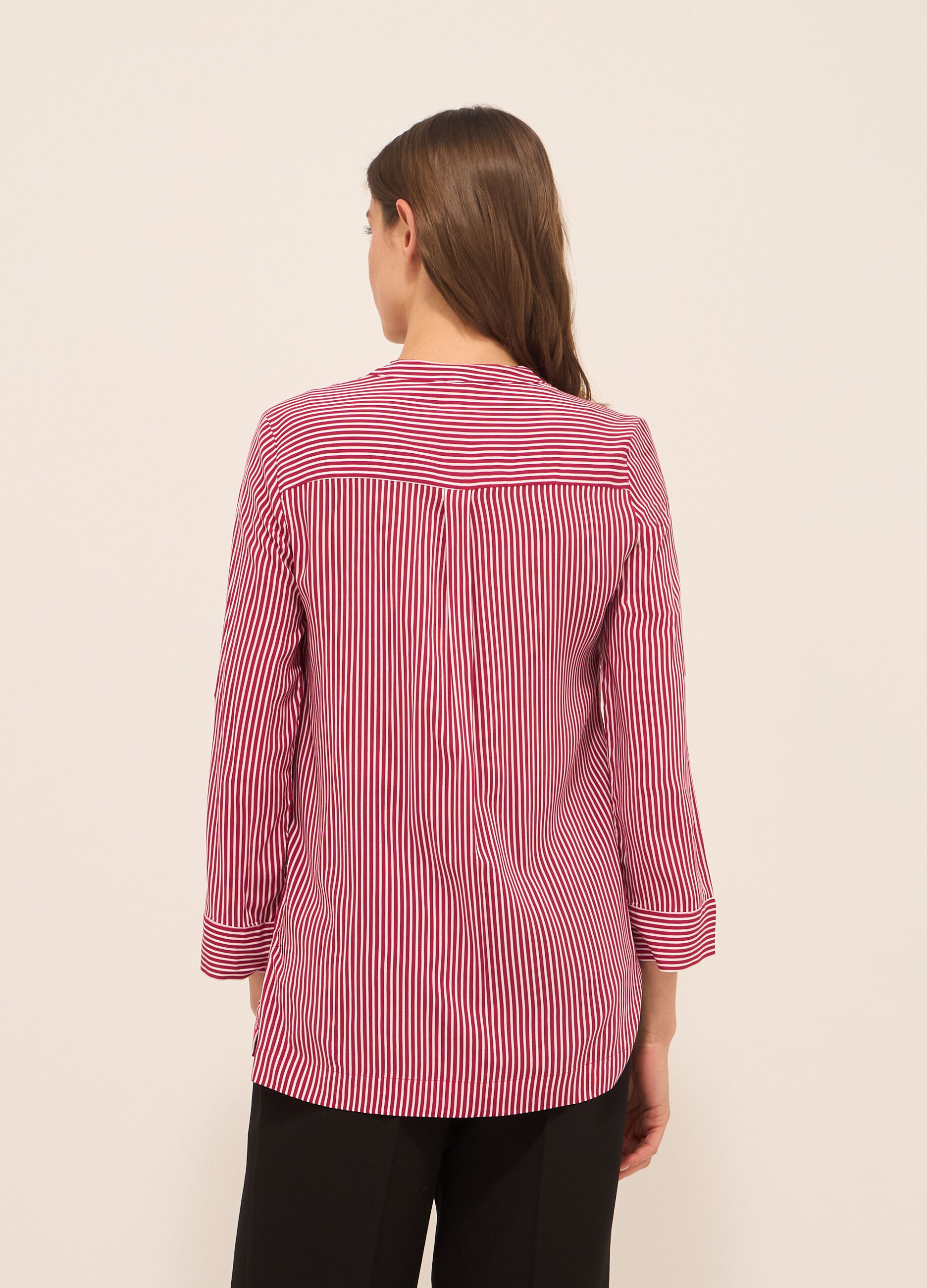 Blusa a righe in pura viscosa donna_1