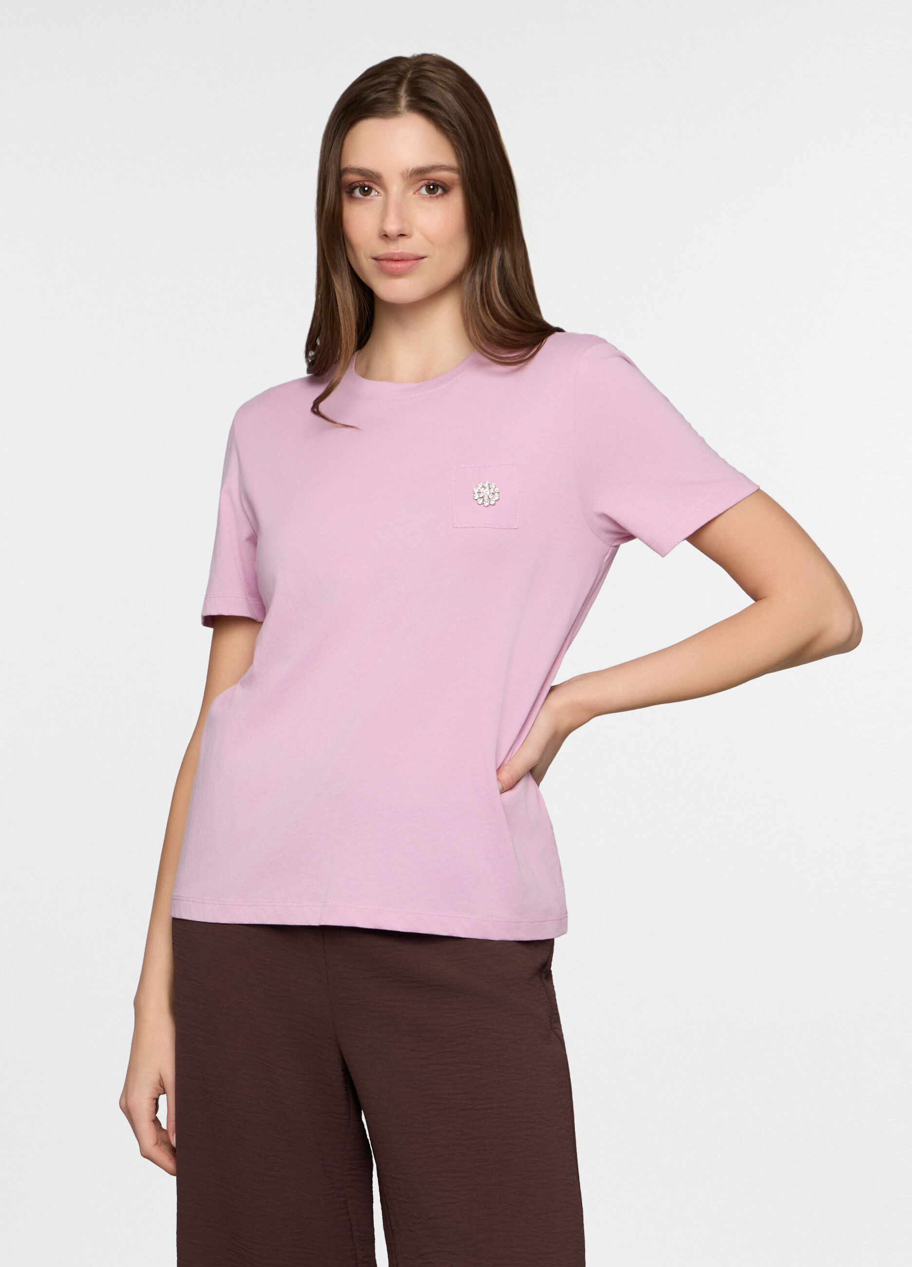 T-shirt girocollo donna _0
