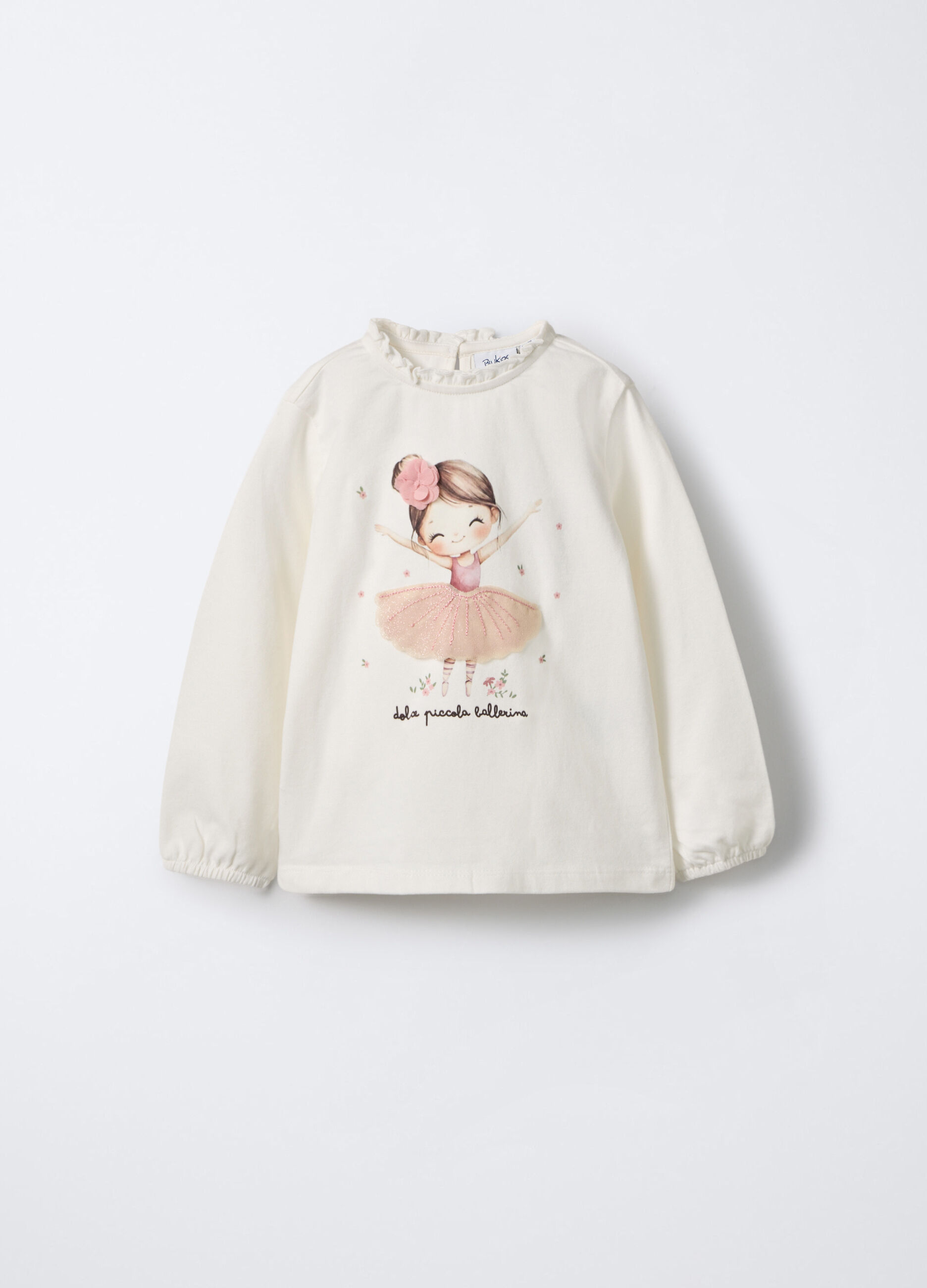 T-shirt in jersey di cotone stretch bimba_0