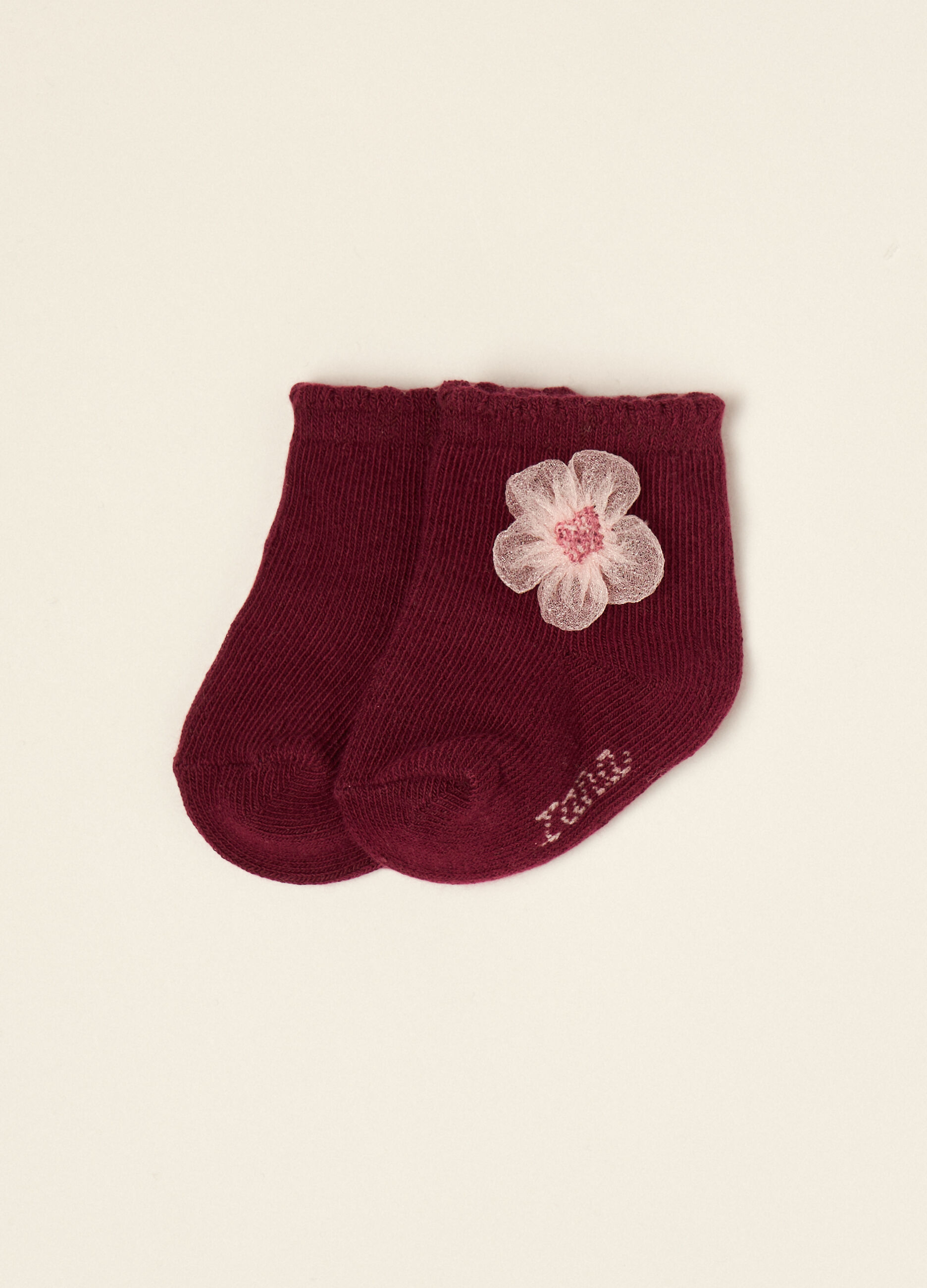Calze corte in cotone stretch con fiocco IANA neonata_0