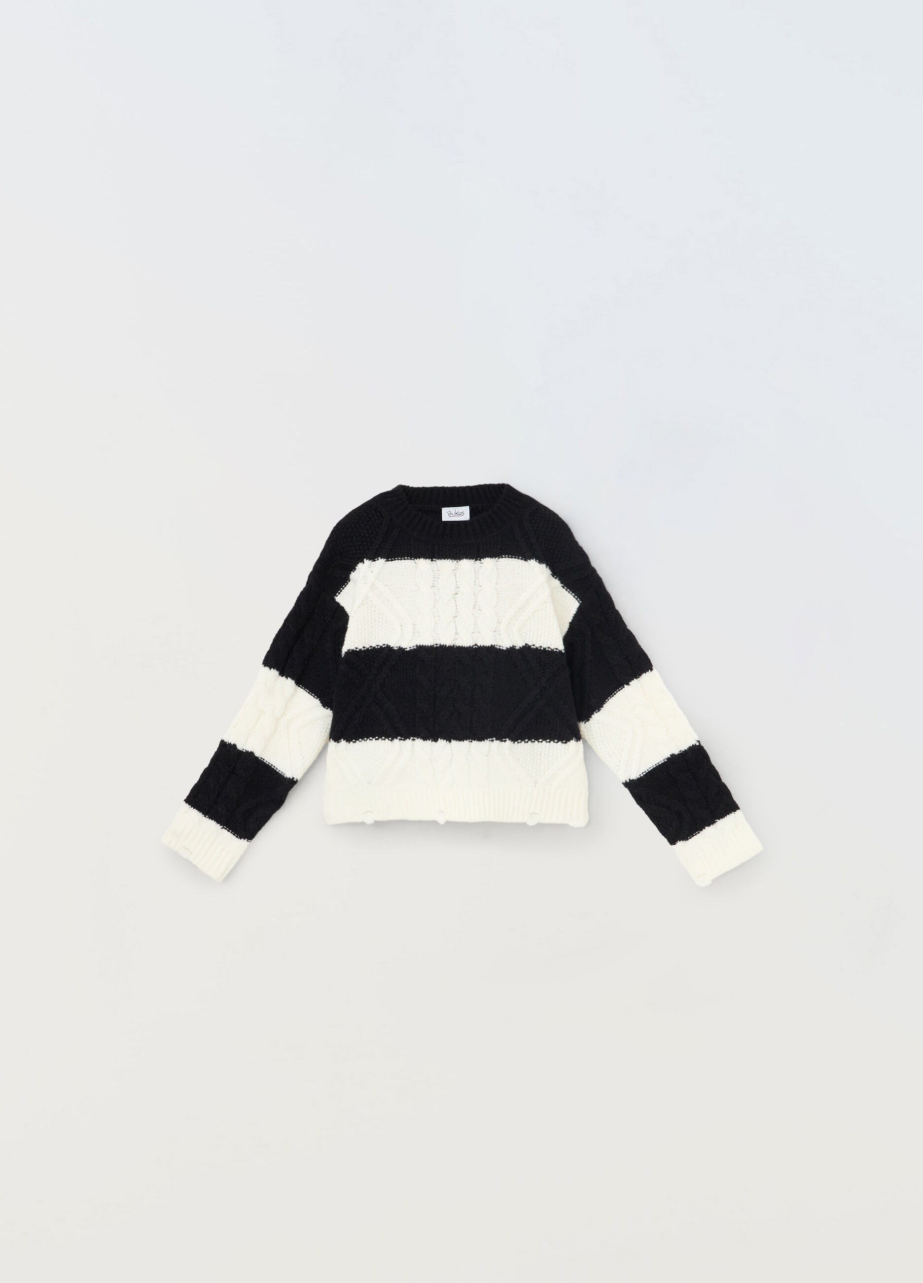 Tricot con lavorazione a treccia ragazza_0