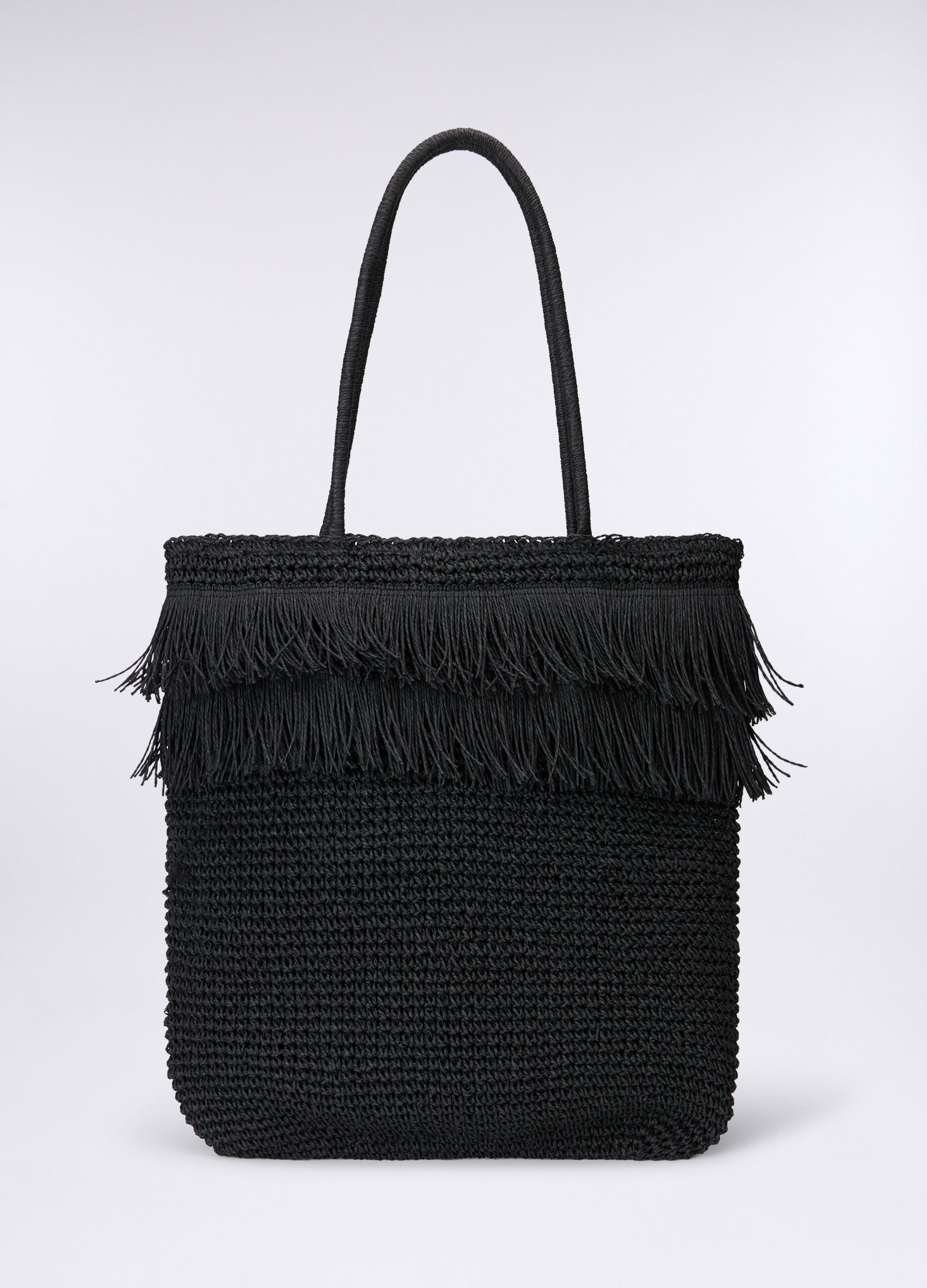 Borsa mare a spalla in carta tessile donna_0