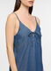 Abito fit Regular con spalline sottili e fiocchetto davanti in denim donna_2