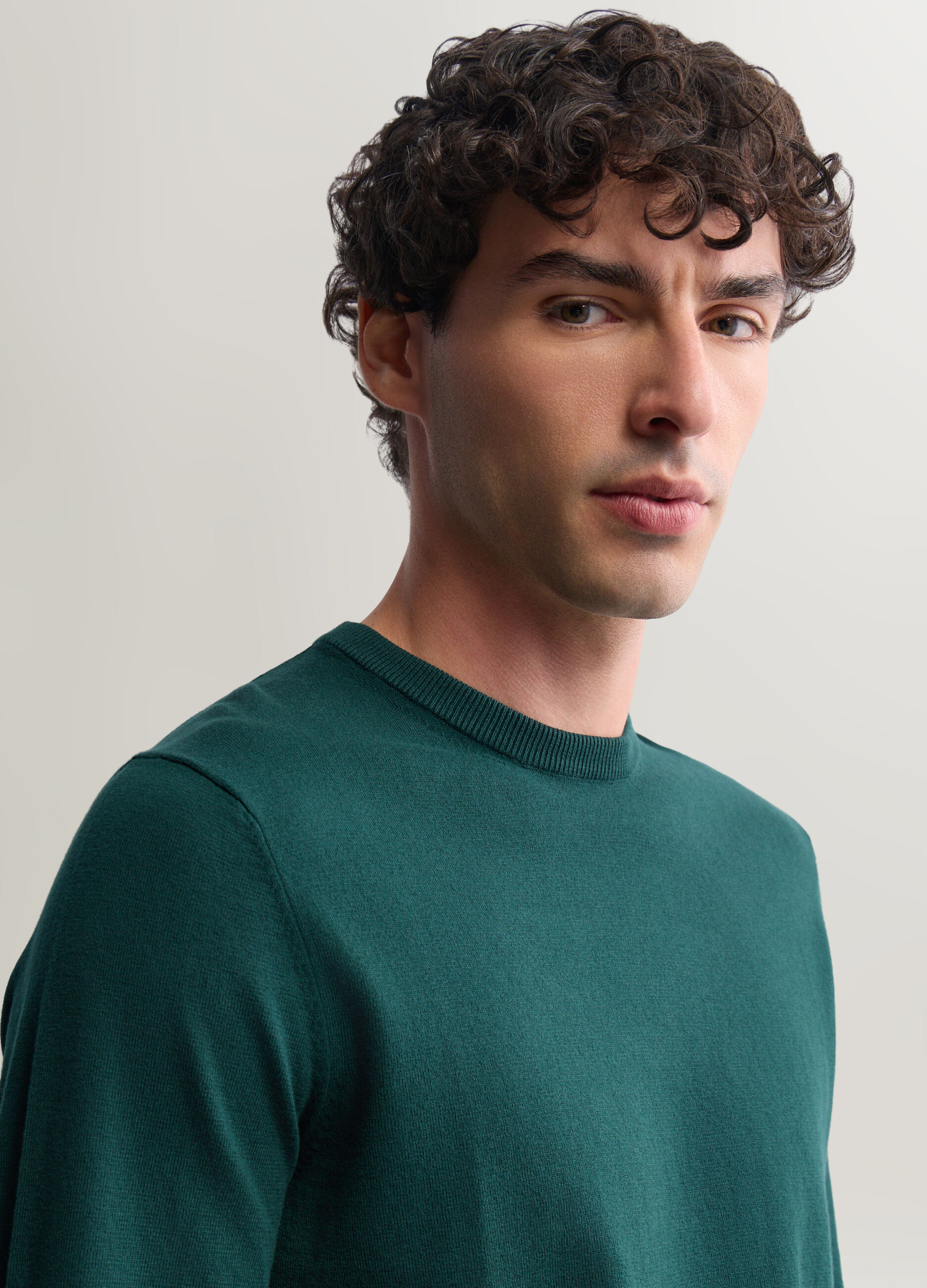 Maglione girocollo in misto cotone uomo