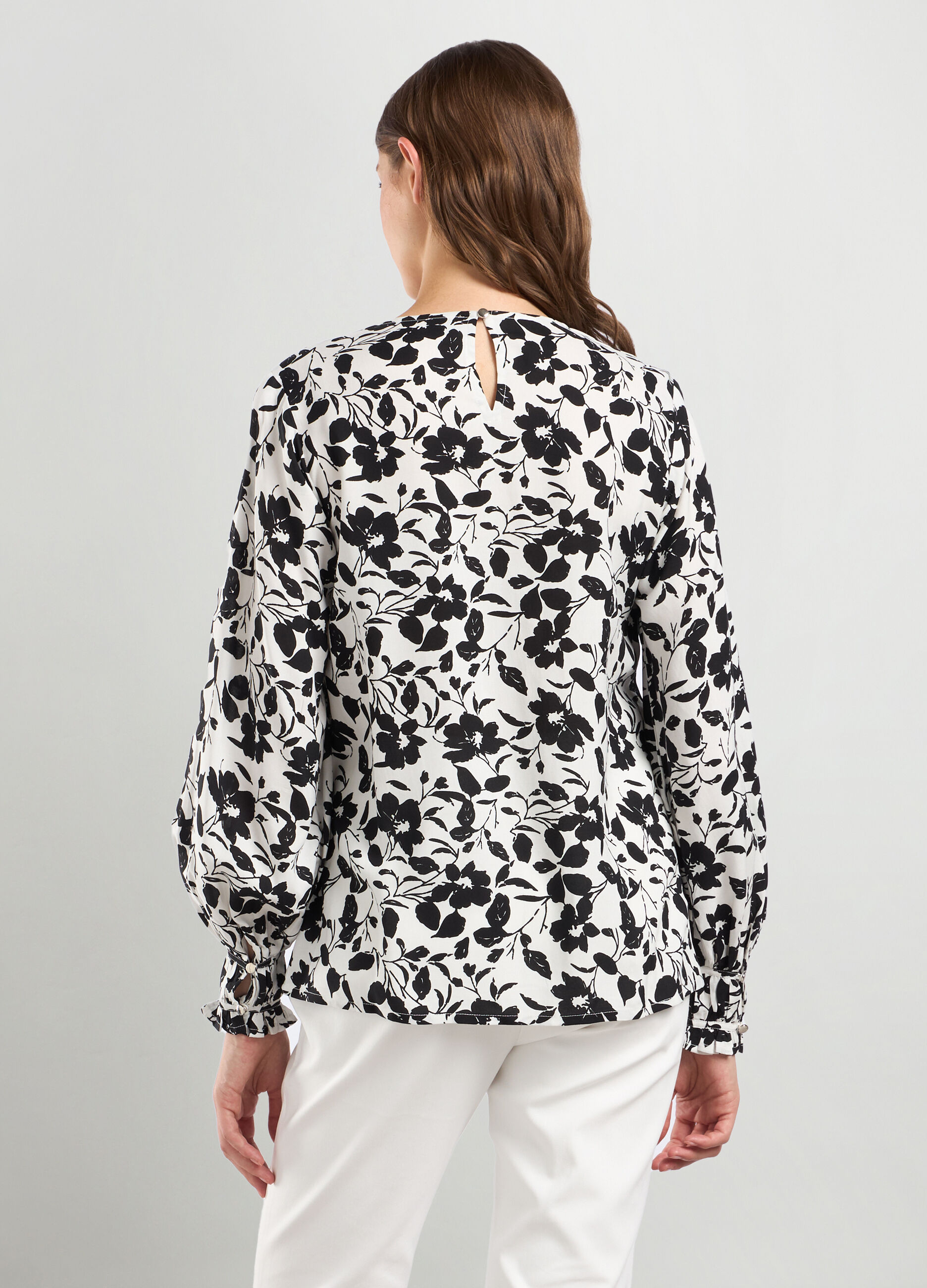 Blusa in pura viscosa con stampa donna_1