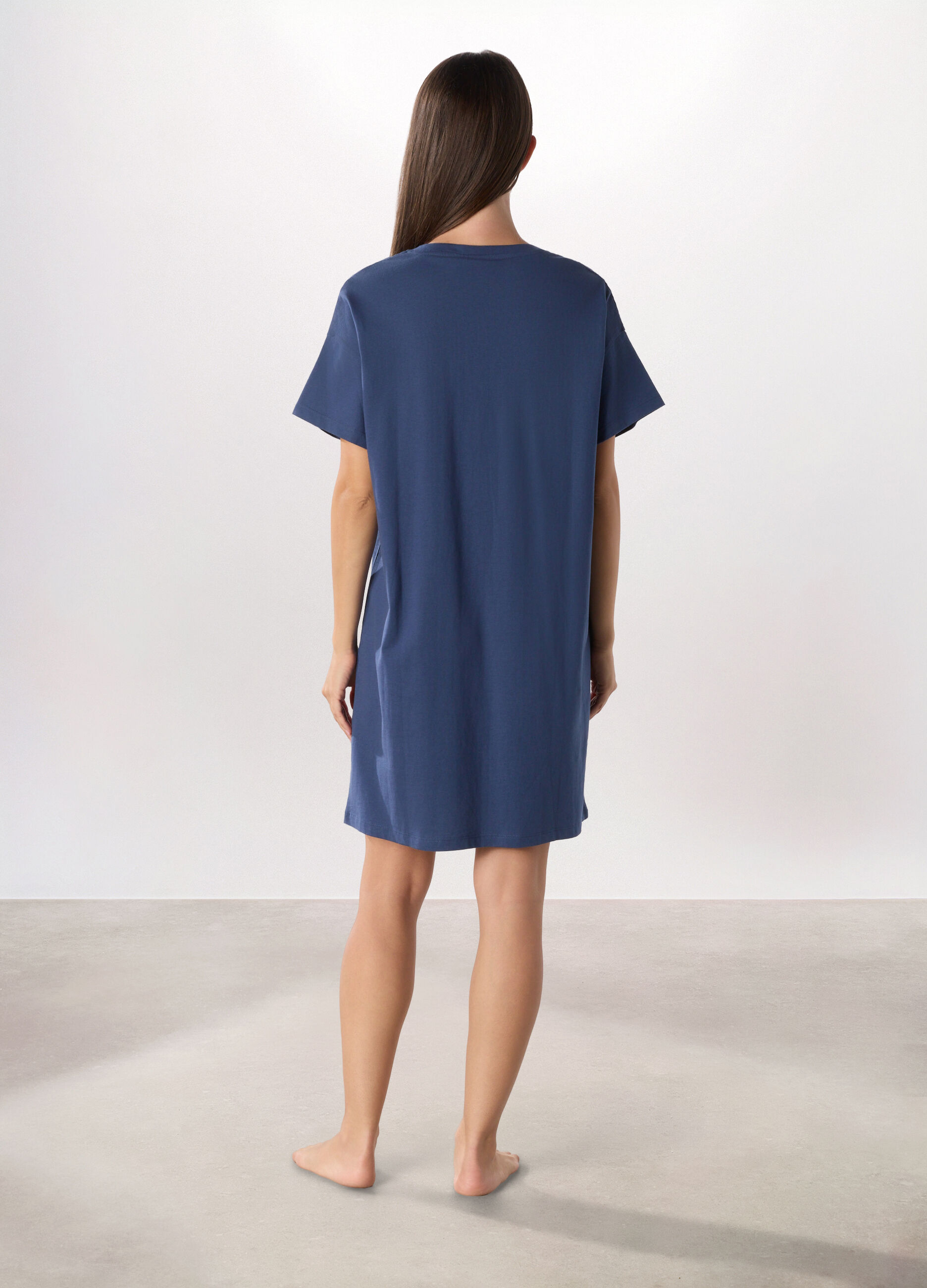 Camicia da notte Trudy a maniche corte in puro cotone donna_1