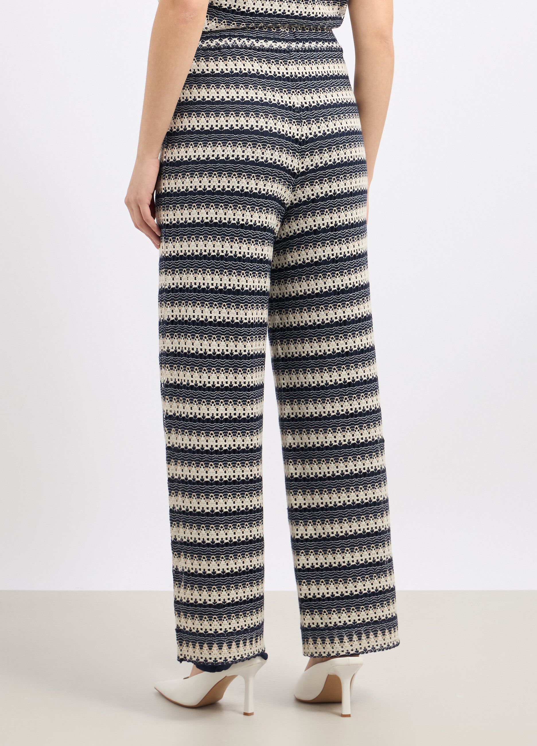 Pantaloni con lavorazione jacquard donna_1