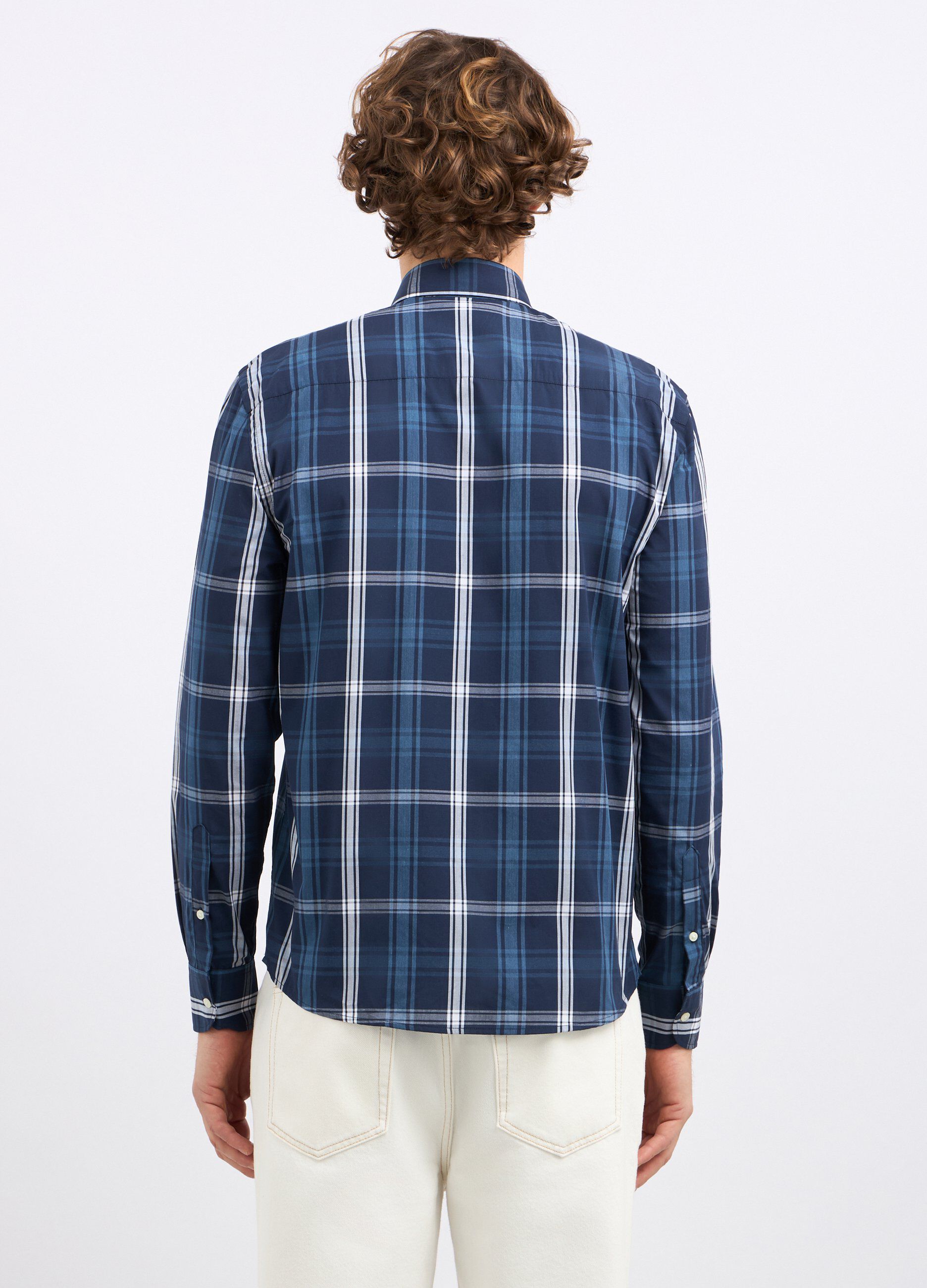 Camicia a quadri in misto cotone uomo_1