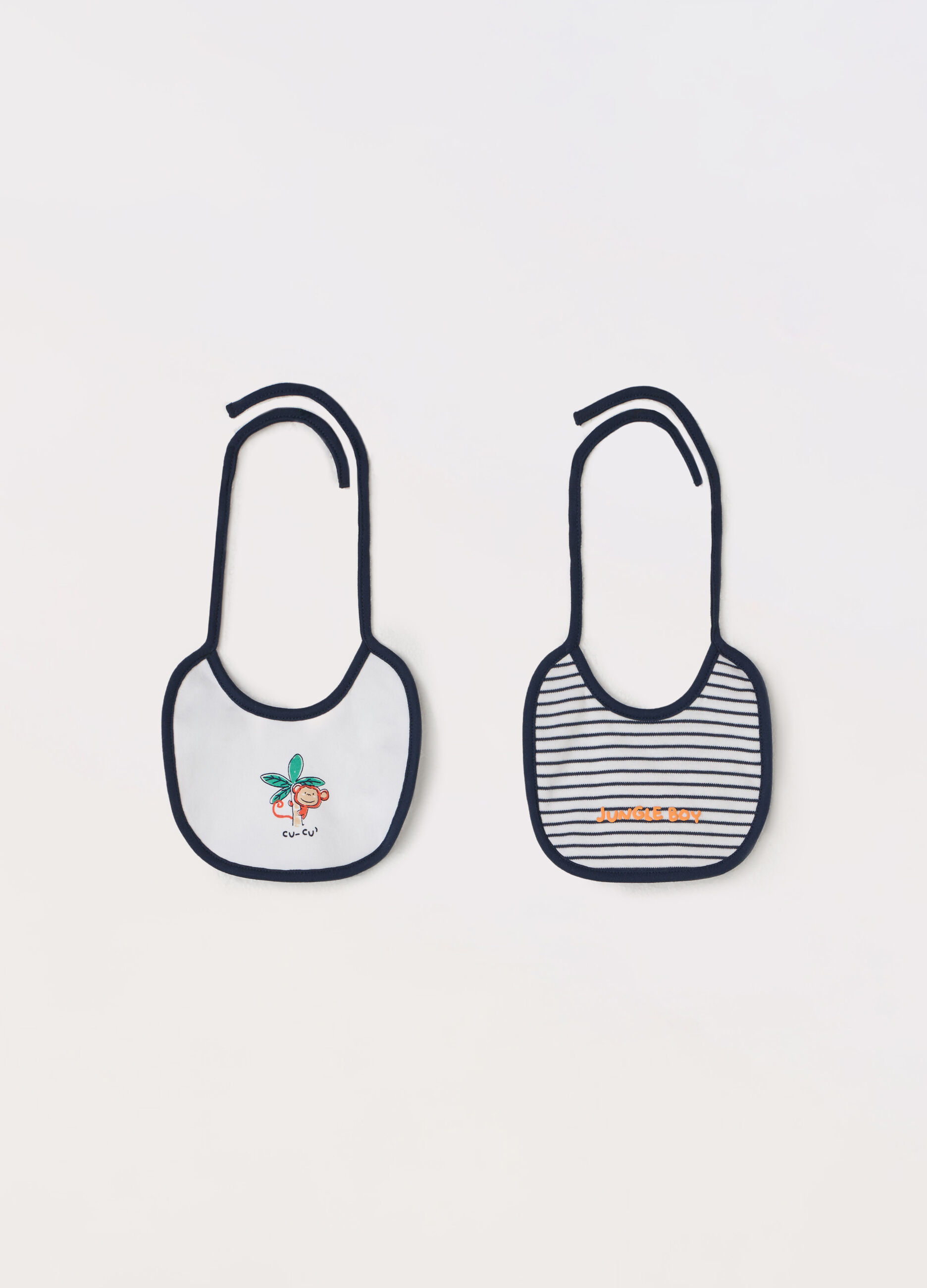 Pack 2 bavaglini in interlock di puro cotone neonato