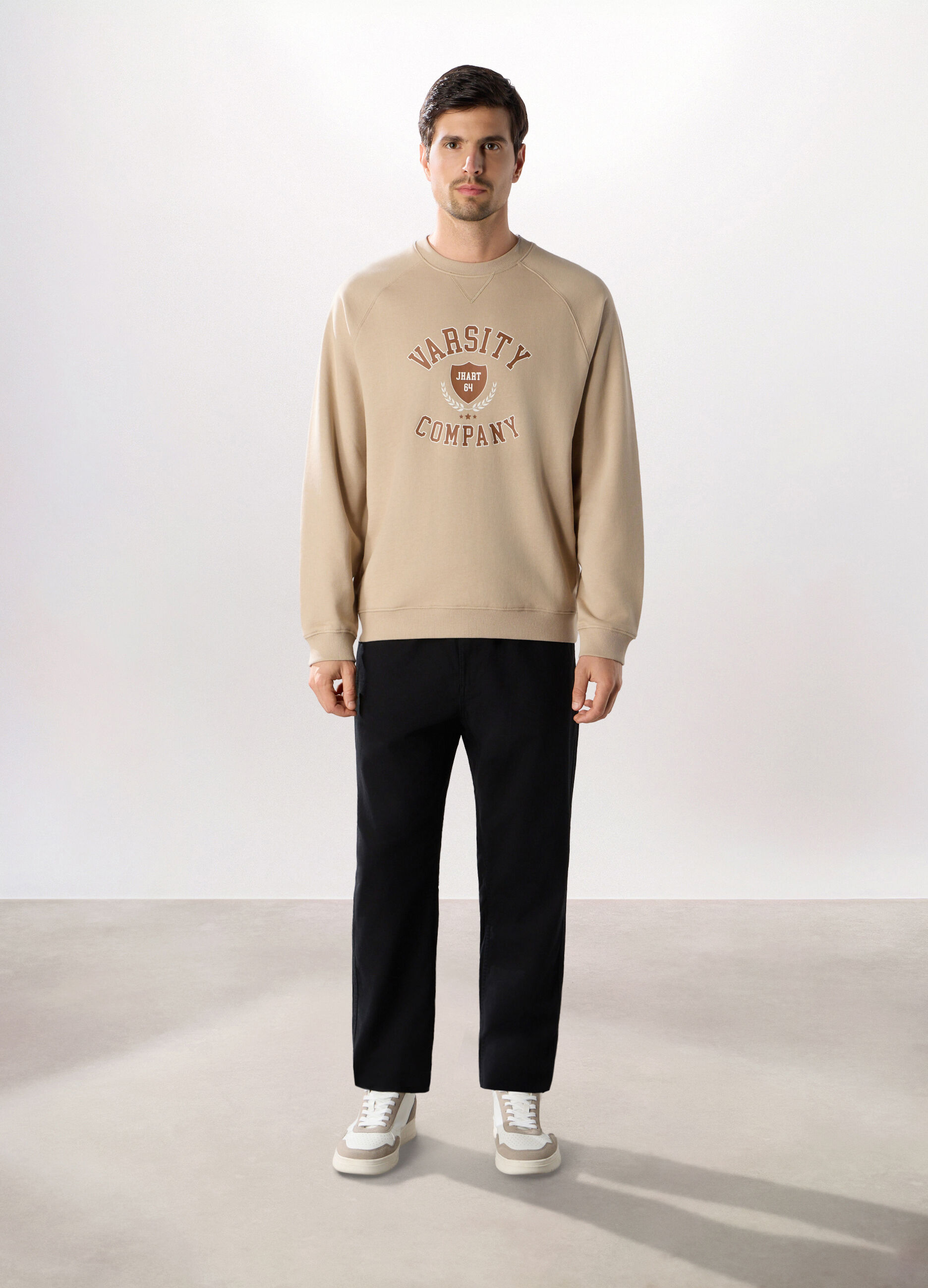 Jogger in twill di puro cotone uomo_0