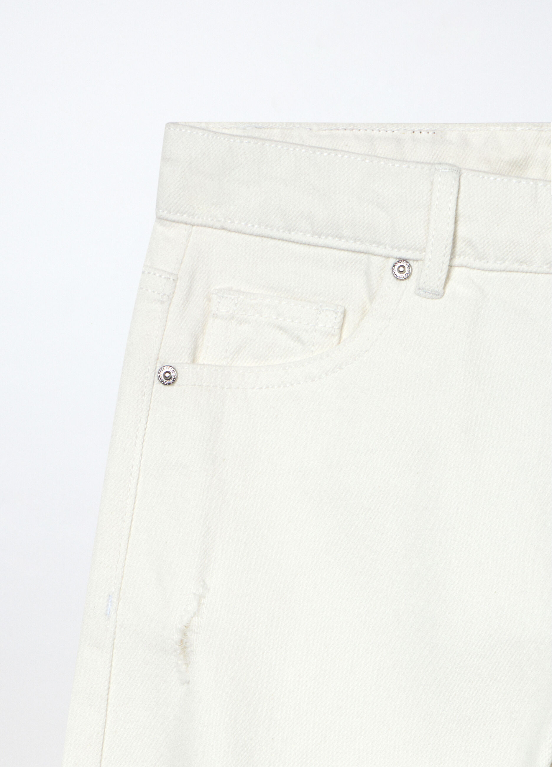 Pantaloni wide leg ripped in denim ragazza_2