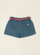 Gonna jeans in puro cotone con ricamo ciliegia da neonata_1