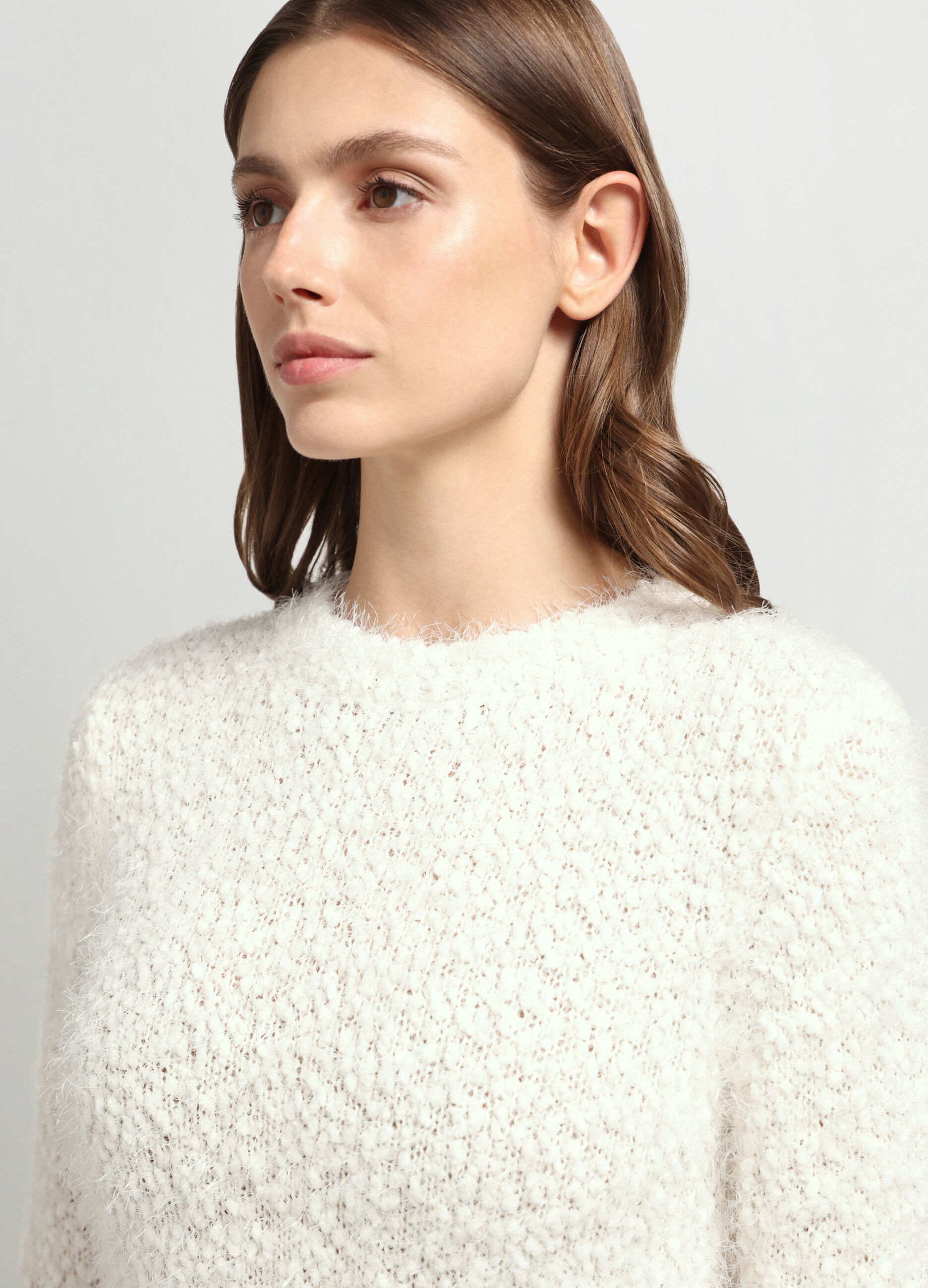 Pullover tricot effetto pelliccia donna_2