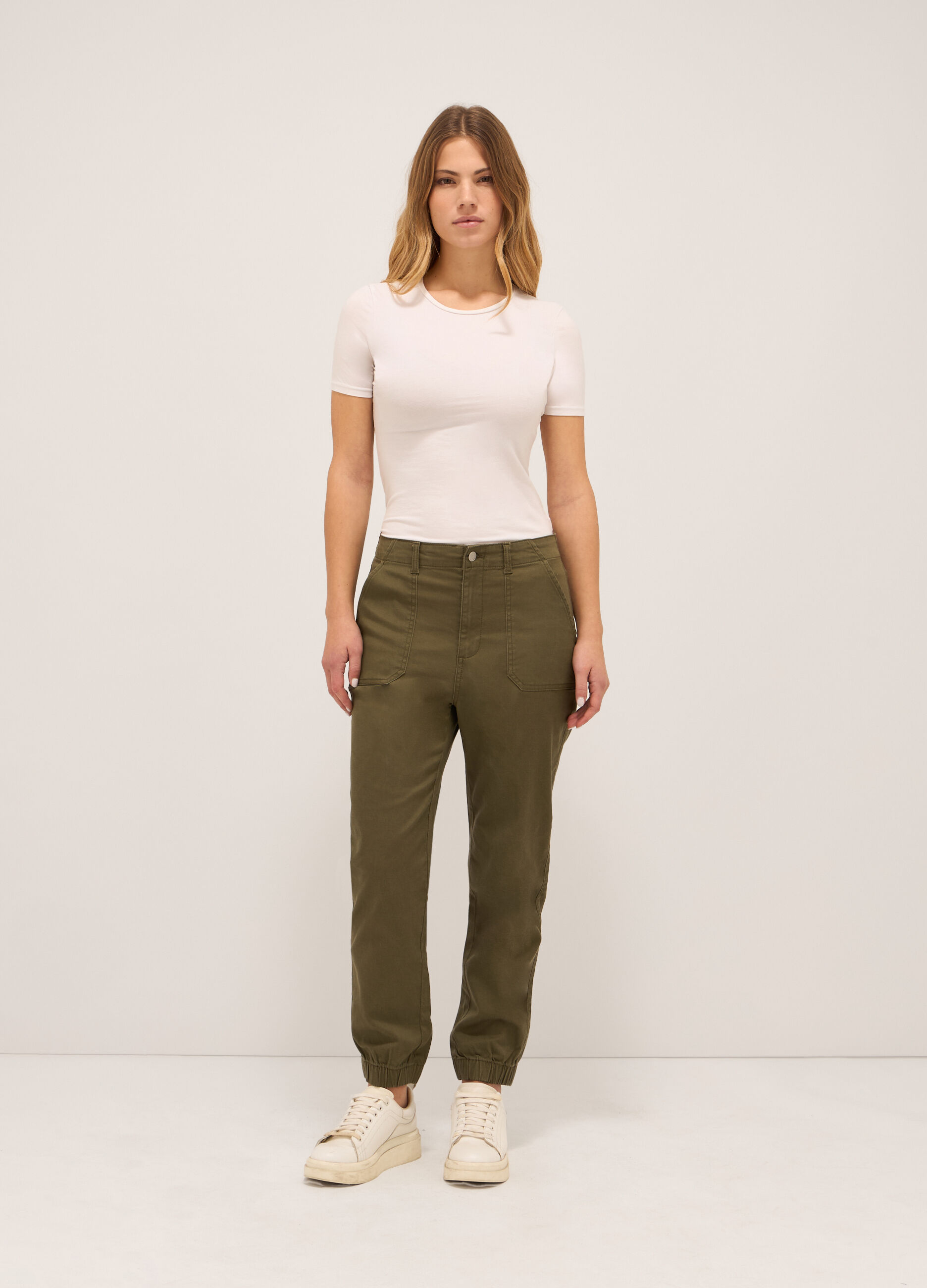 Pantaloni in twill donna_0