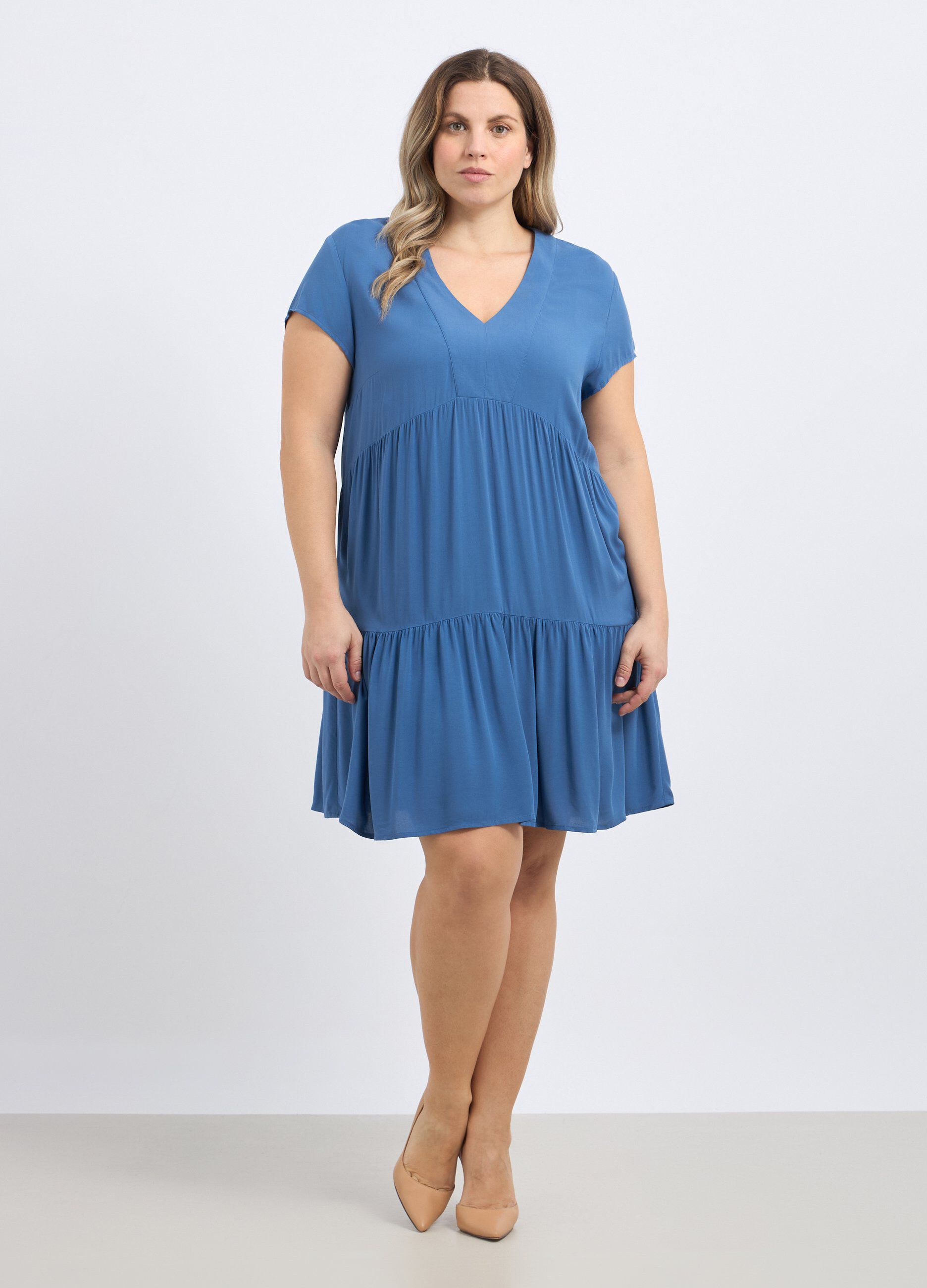 Abito corto in pura viscosa donna curvy_0