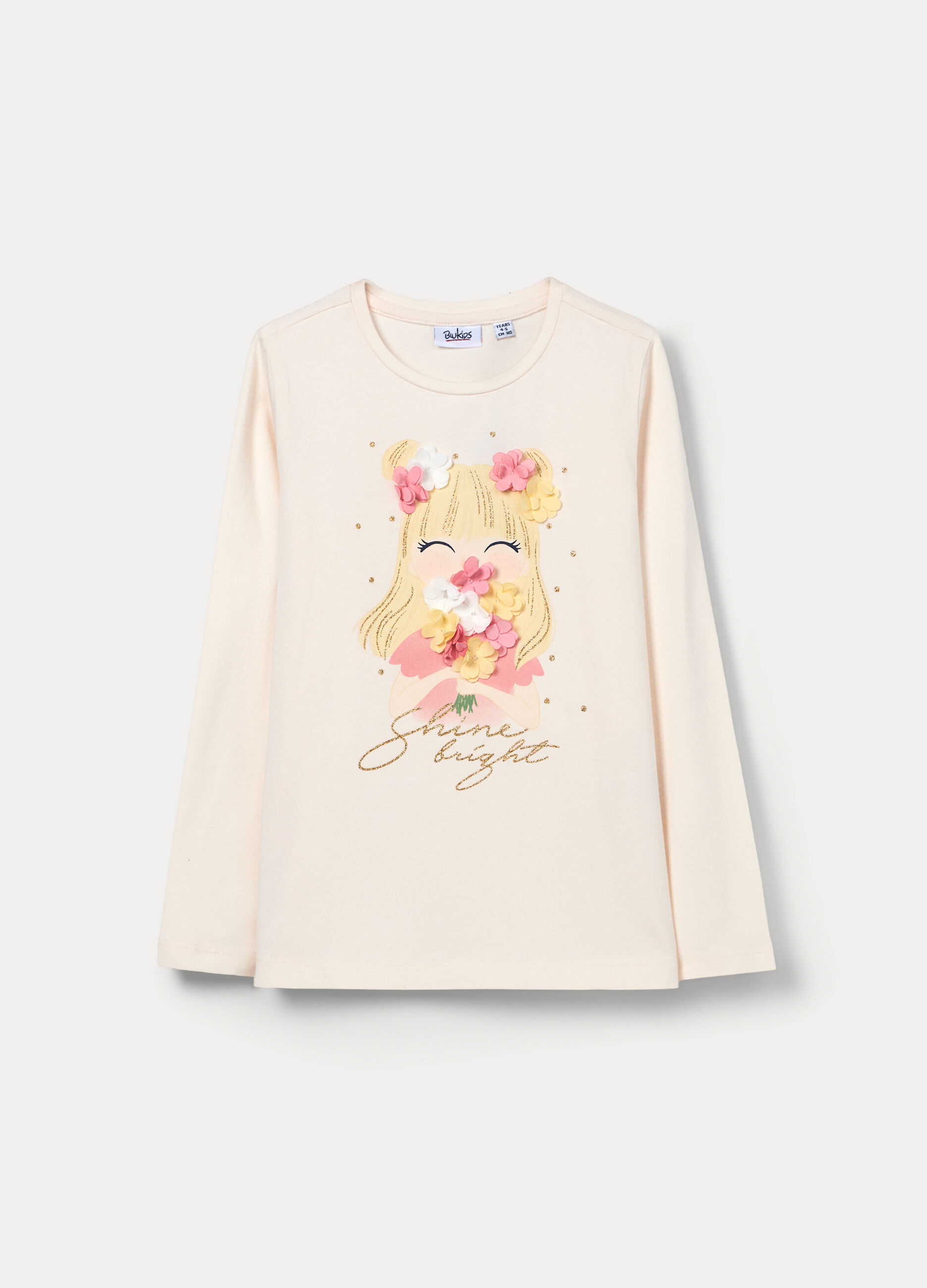 T-shirt in jersey di cotone stretch bambina_0