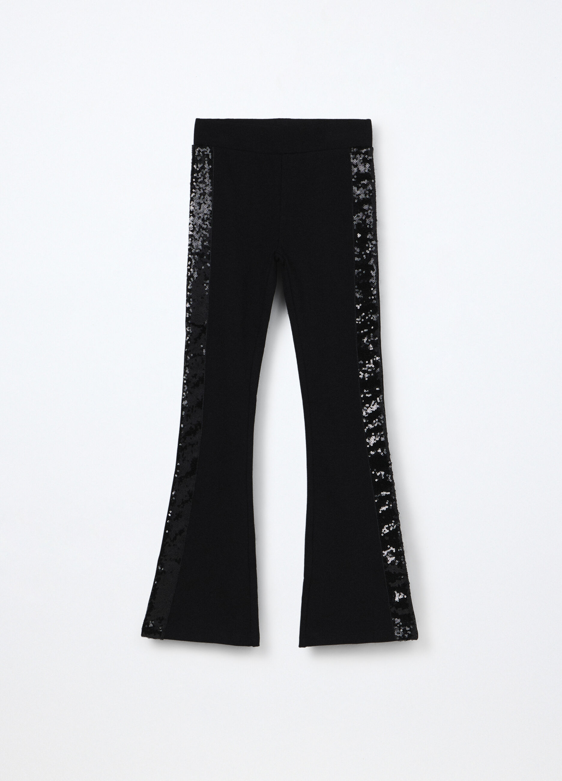 Leggings flare fit in cotone fleece ragazza_0