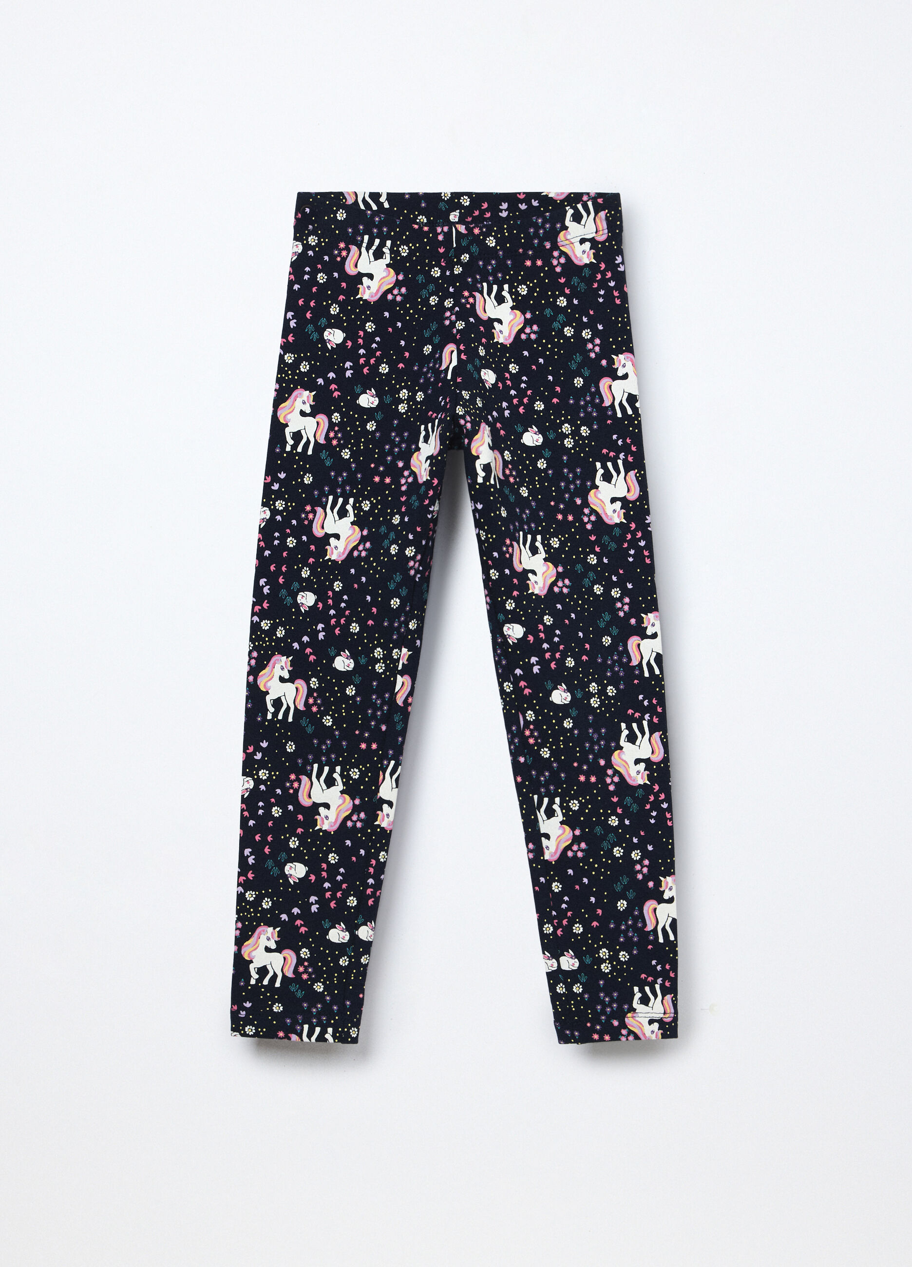 Leggings in french terry di cotone stretch bambina_0