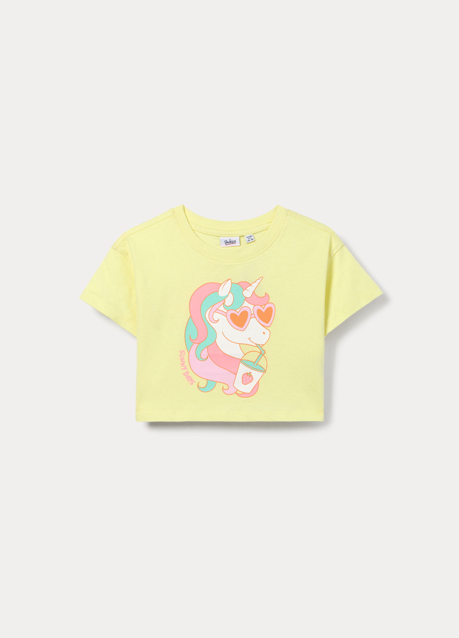 T-shirt girocollo in jersey di puro cotone bambina_0