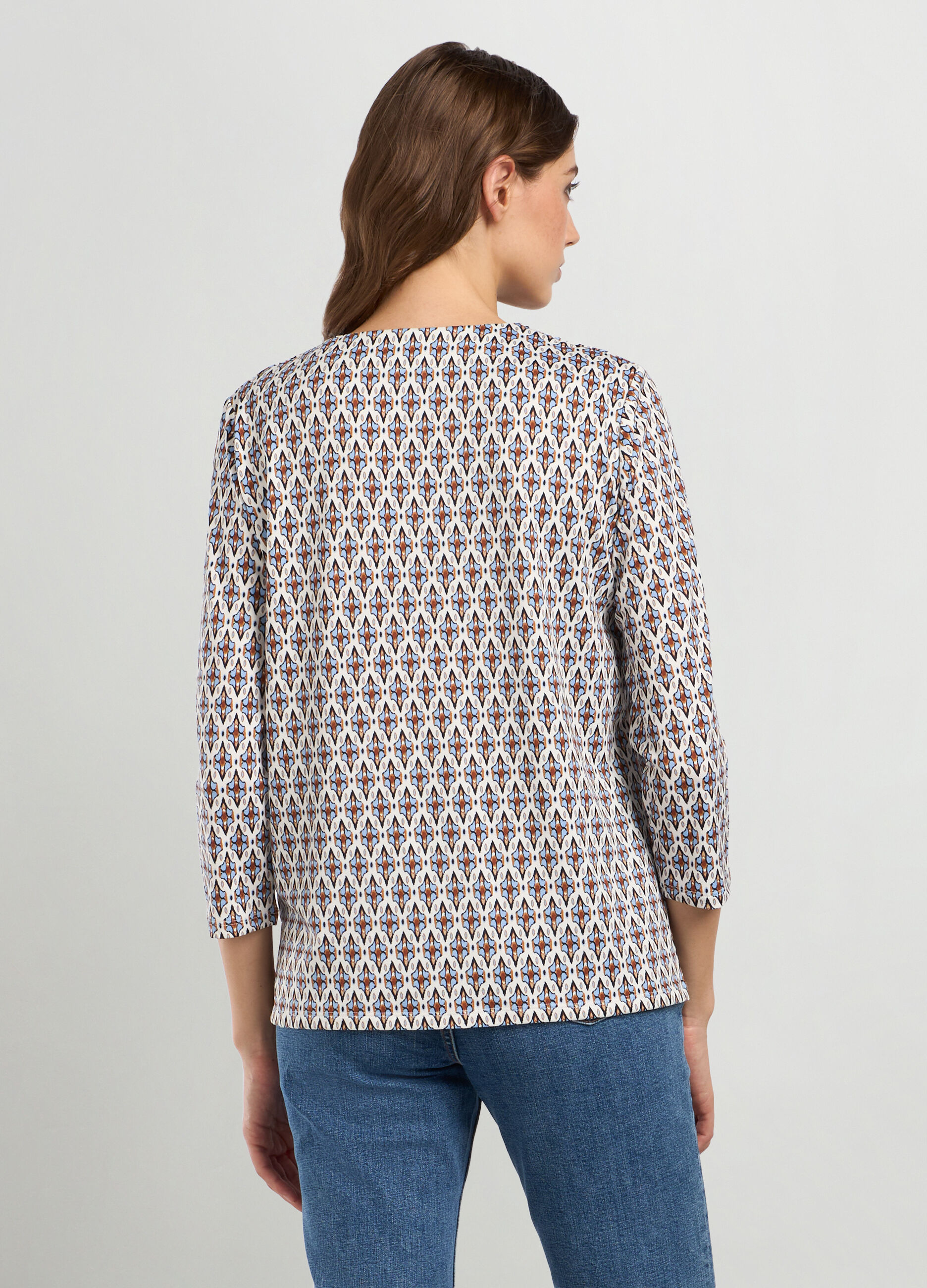 T-shirt con scollo a V donna_1