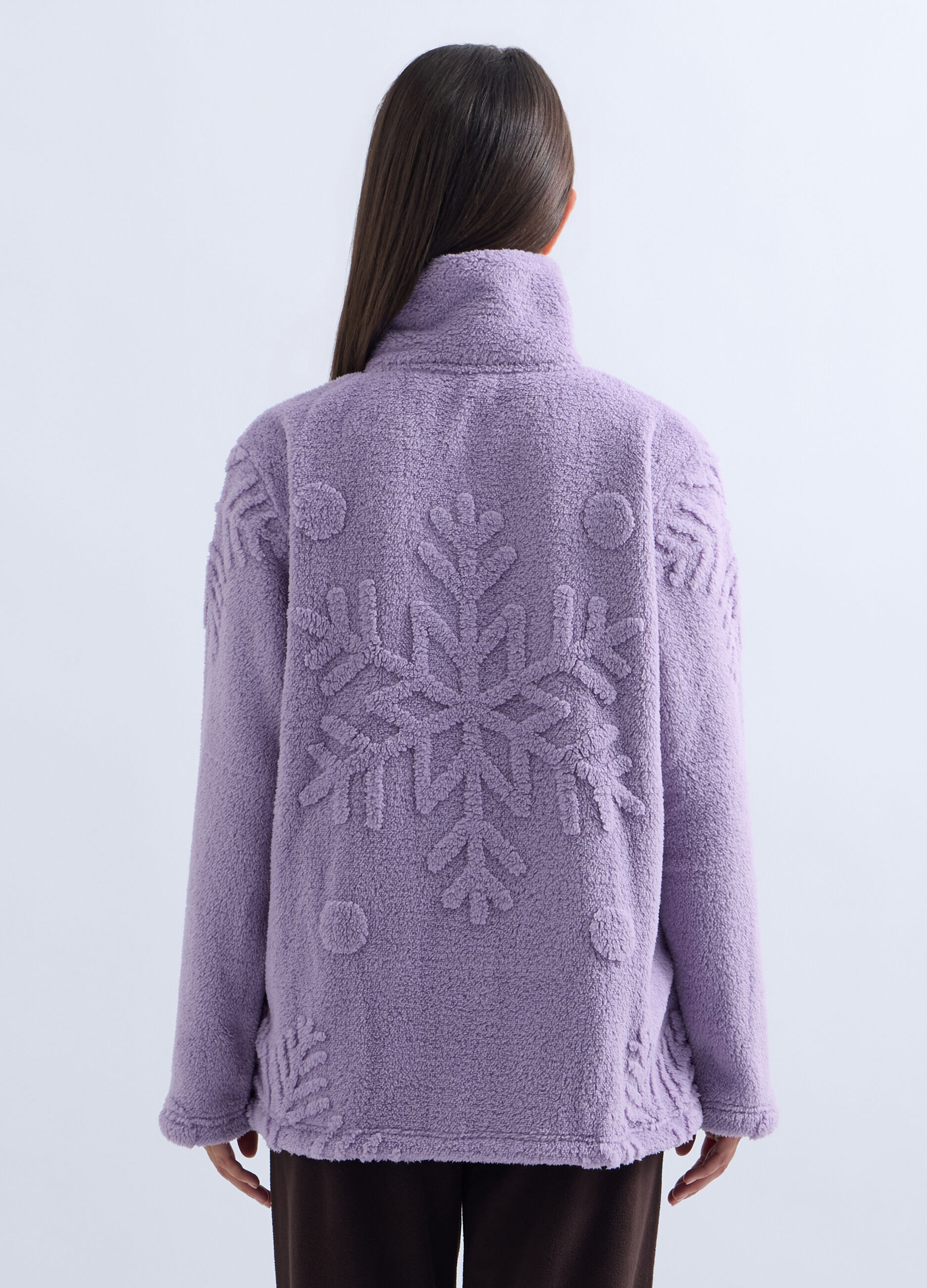 Vestaglia corta in eco fur donna_1
