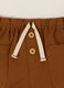 Short marrone in misto cotone e lino con vita elasticizzata regular fit_2