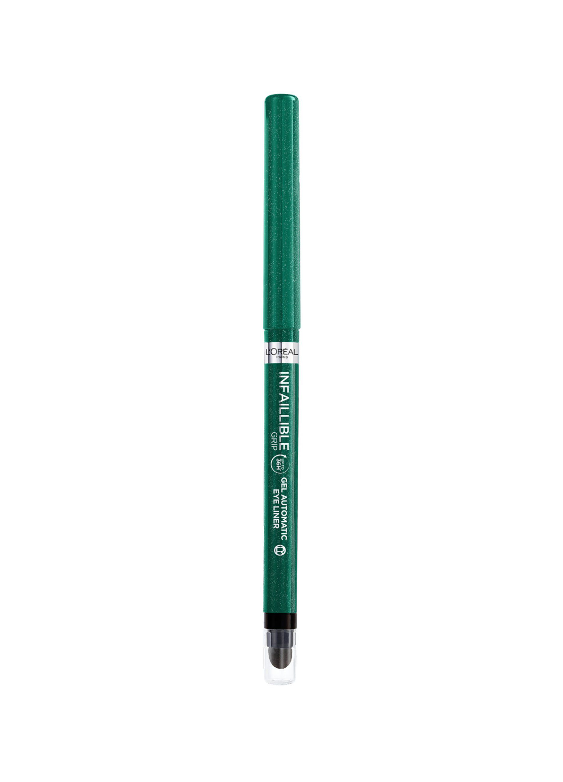 L'Oréal Paris Matita Automatica in Gel Infaillible 36H Grip Liner, Tratto Sfumabile a Lunga Tenuta, Waterproof, Formula in Gel, Tonalità: 08 Emerald Green._0