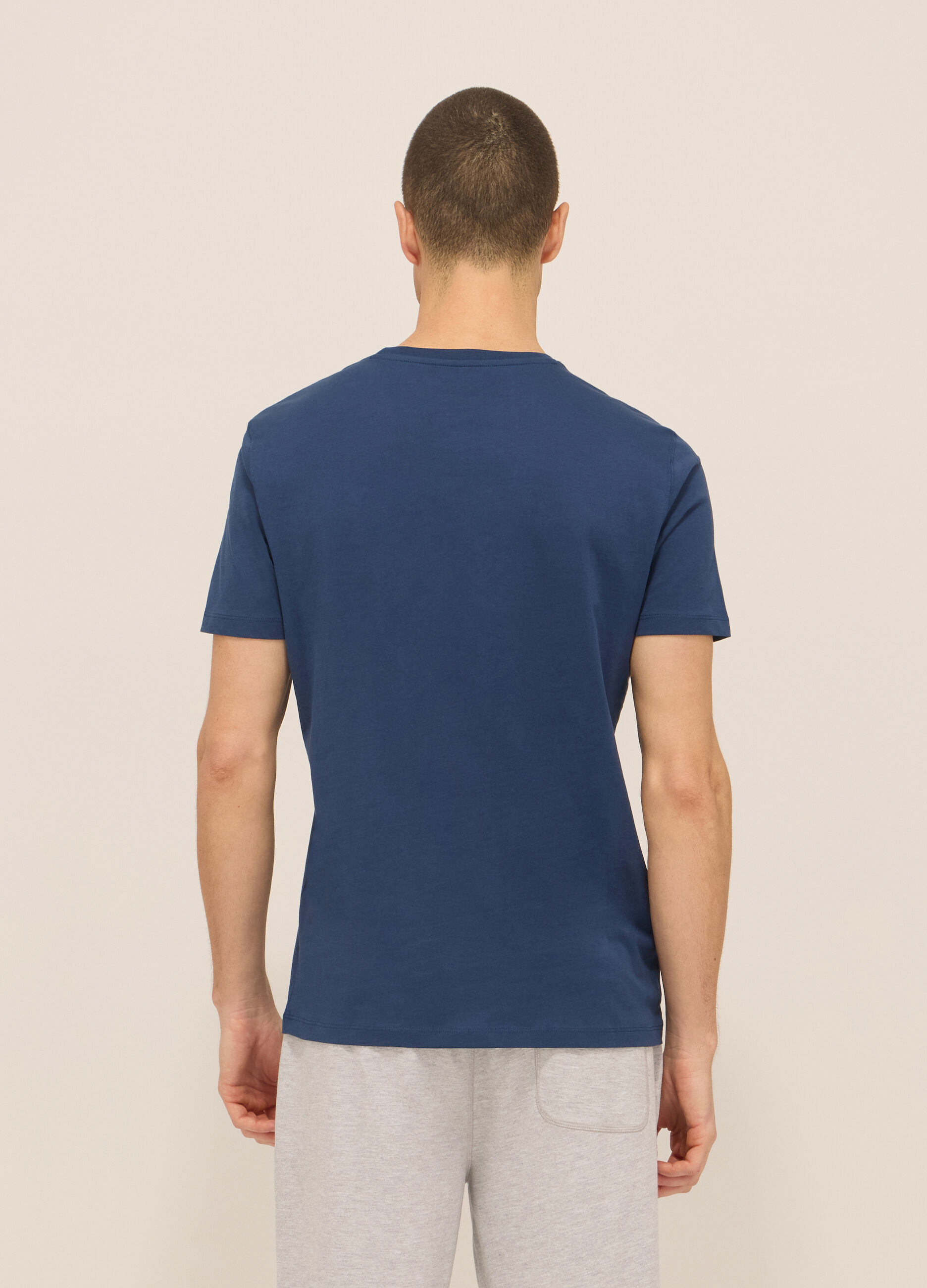 T-shirt girocollo in jersey di puro cotone uomo_1