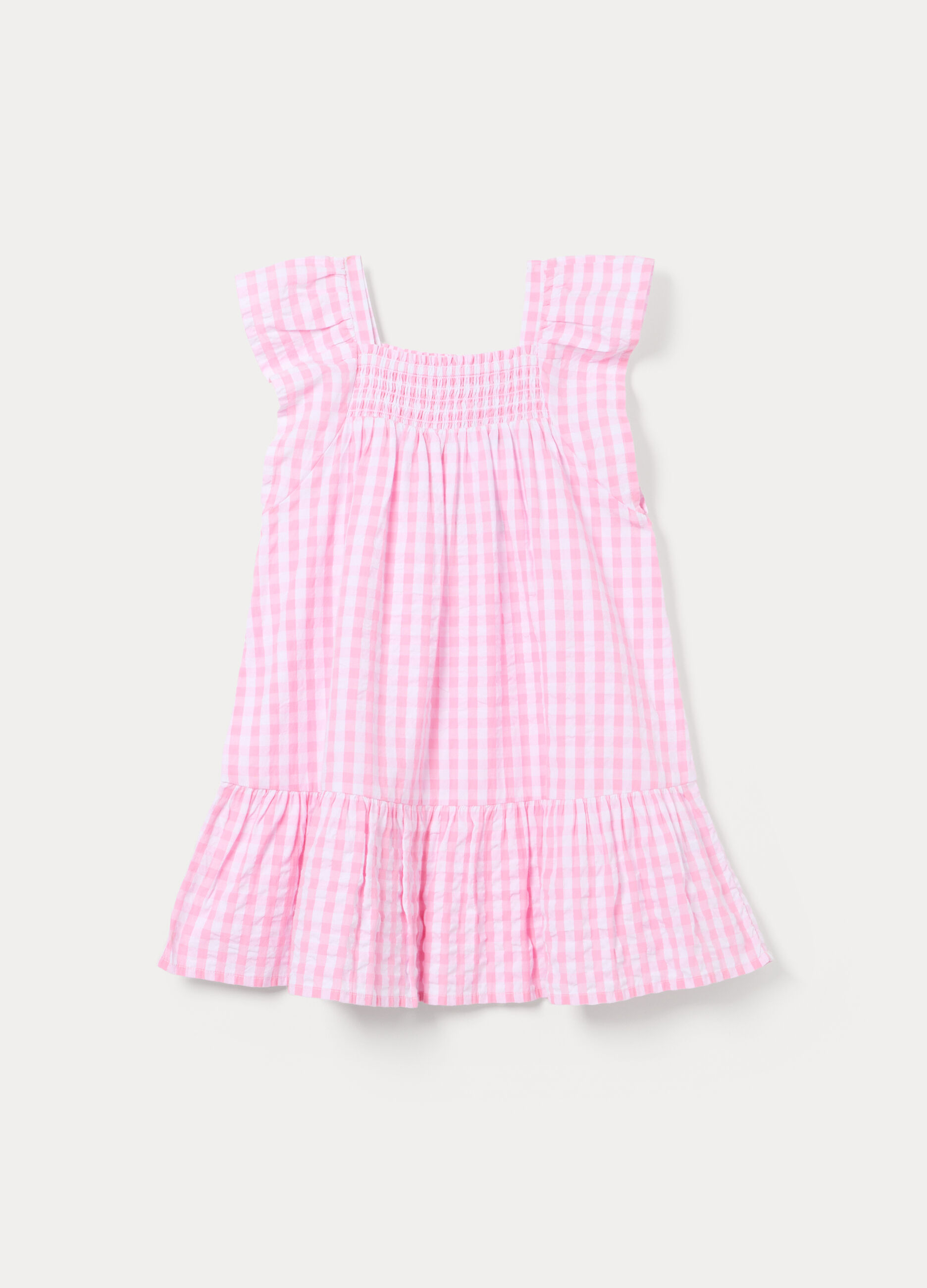 Vestito misto cotone seersucker bambina_0