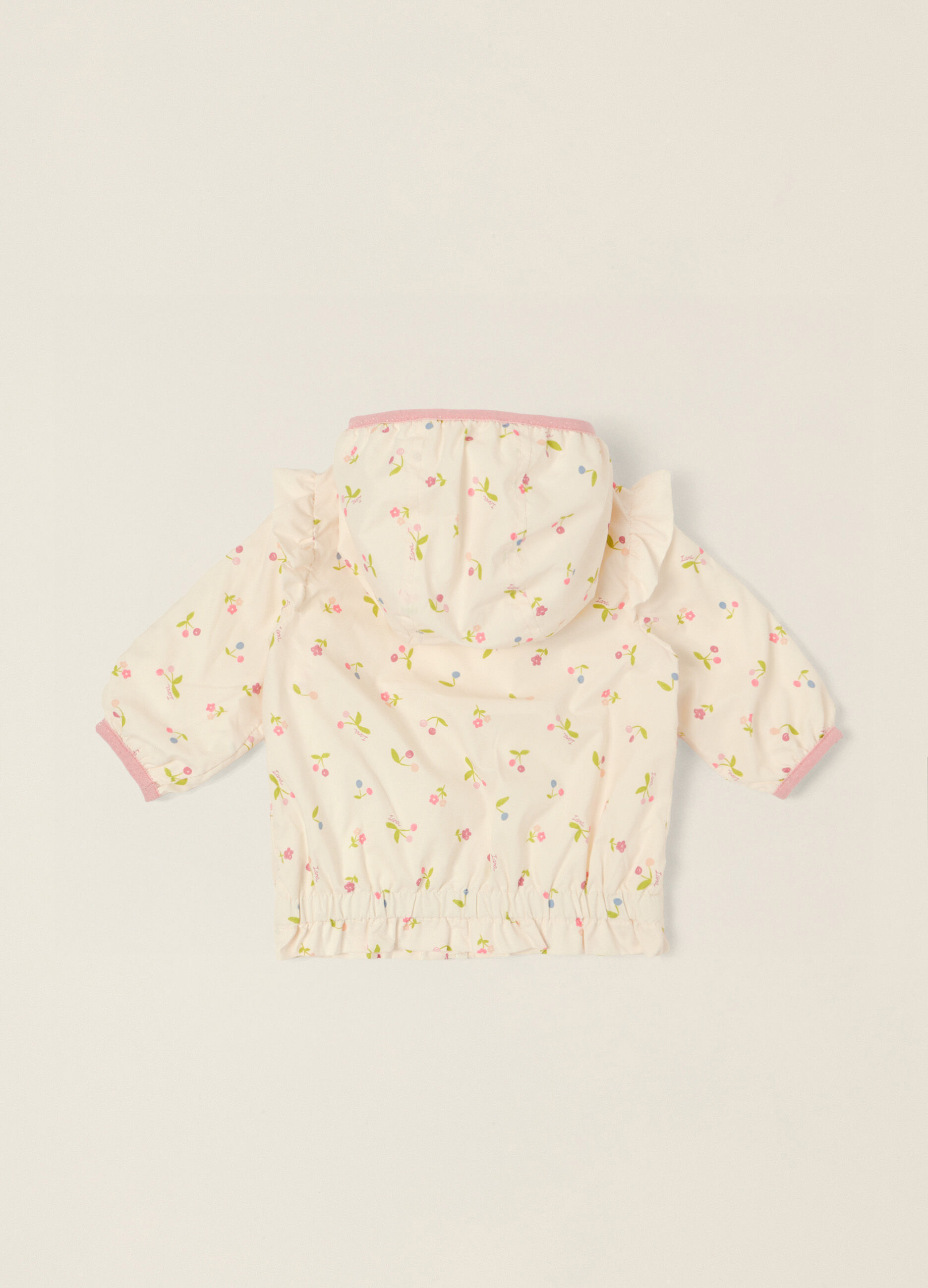 Giacca bianca leggera con fantasia floreale