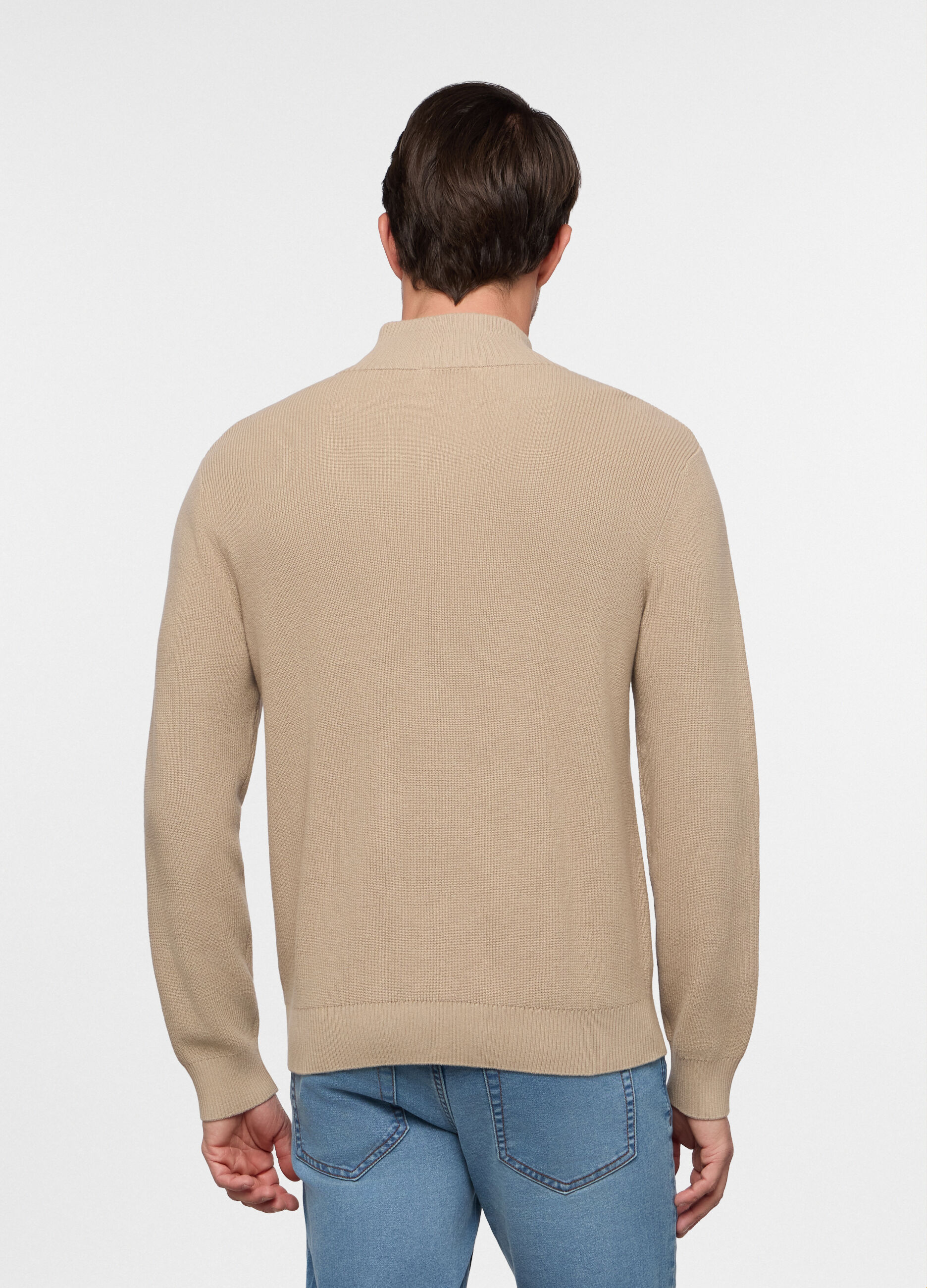 Cardigan lupetto con zip intera uomo_1