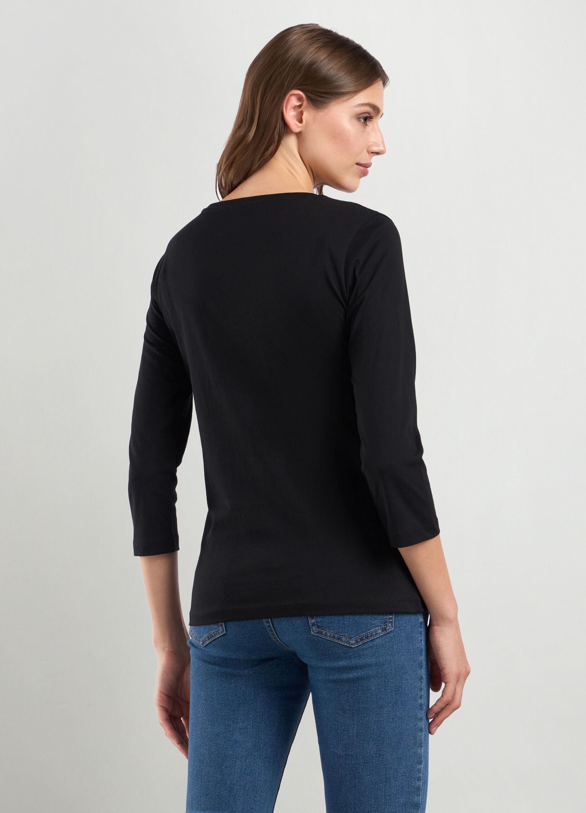 T-shirt in jersey di puro cotone donna_1