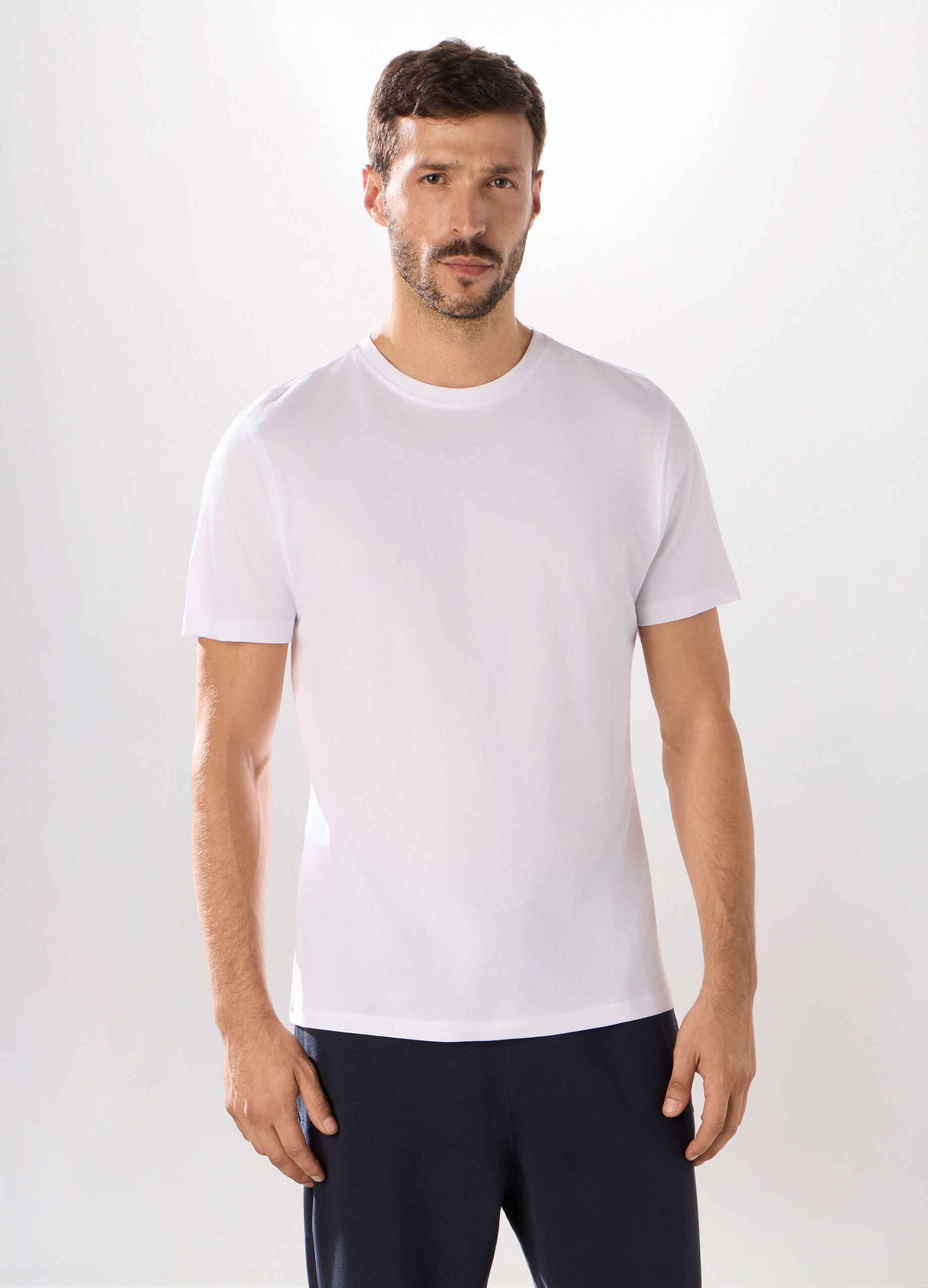 T-shirt girocollo slim fit in cotone uomo_0