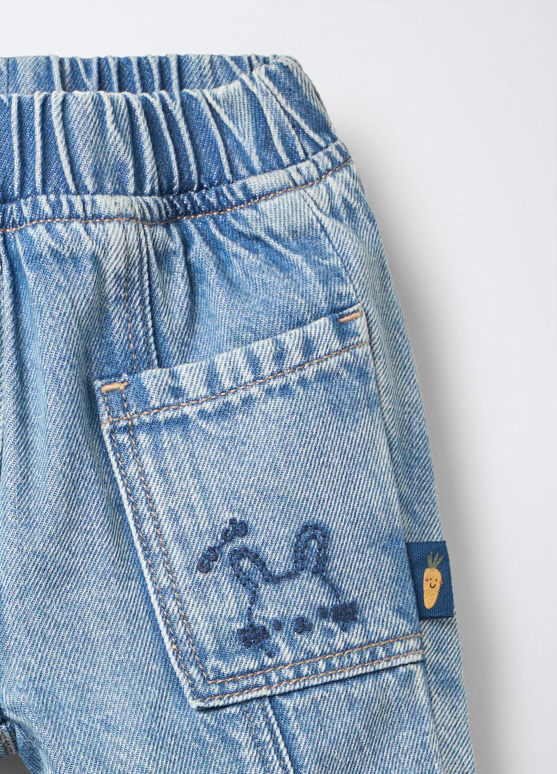 Jogger in denim di puro cotone Fit Comfort neonato_2