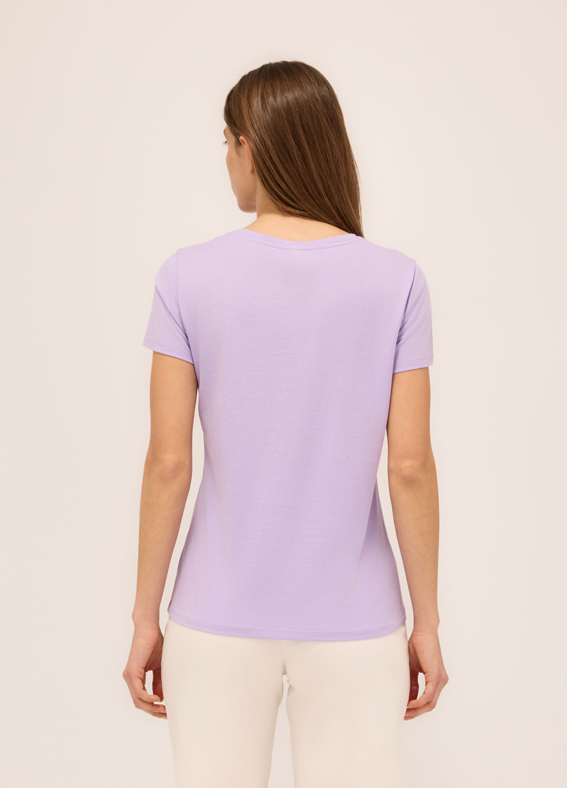 T-shirt in jersey di puro cotone donna_1