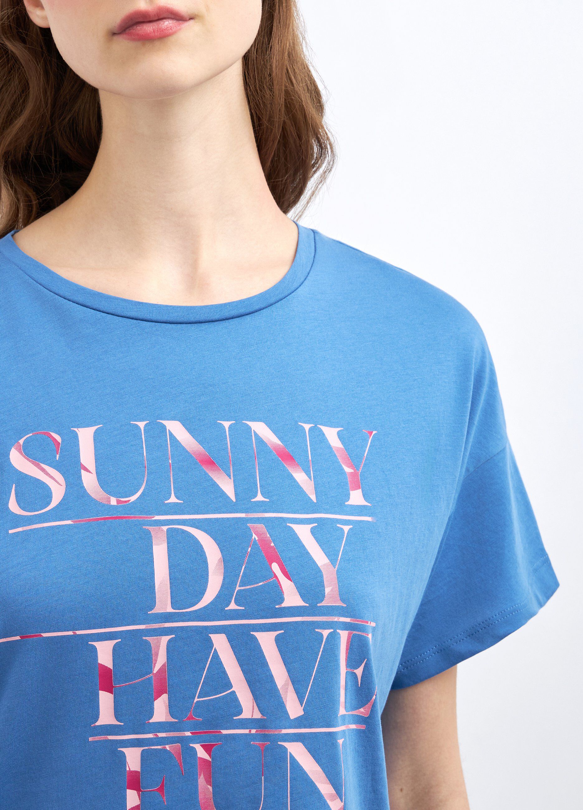 T-shirt in puro jersey di cotone con stampa donna_2