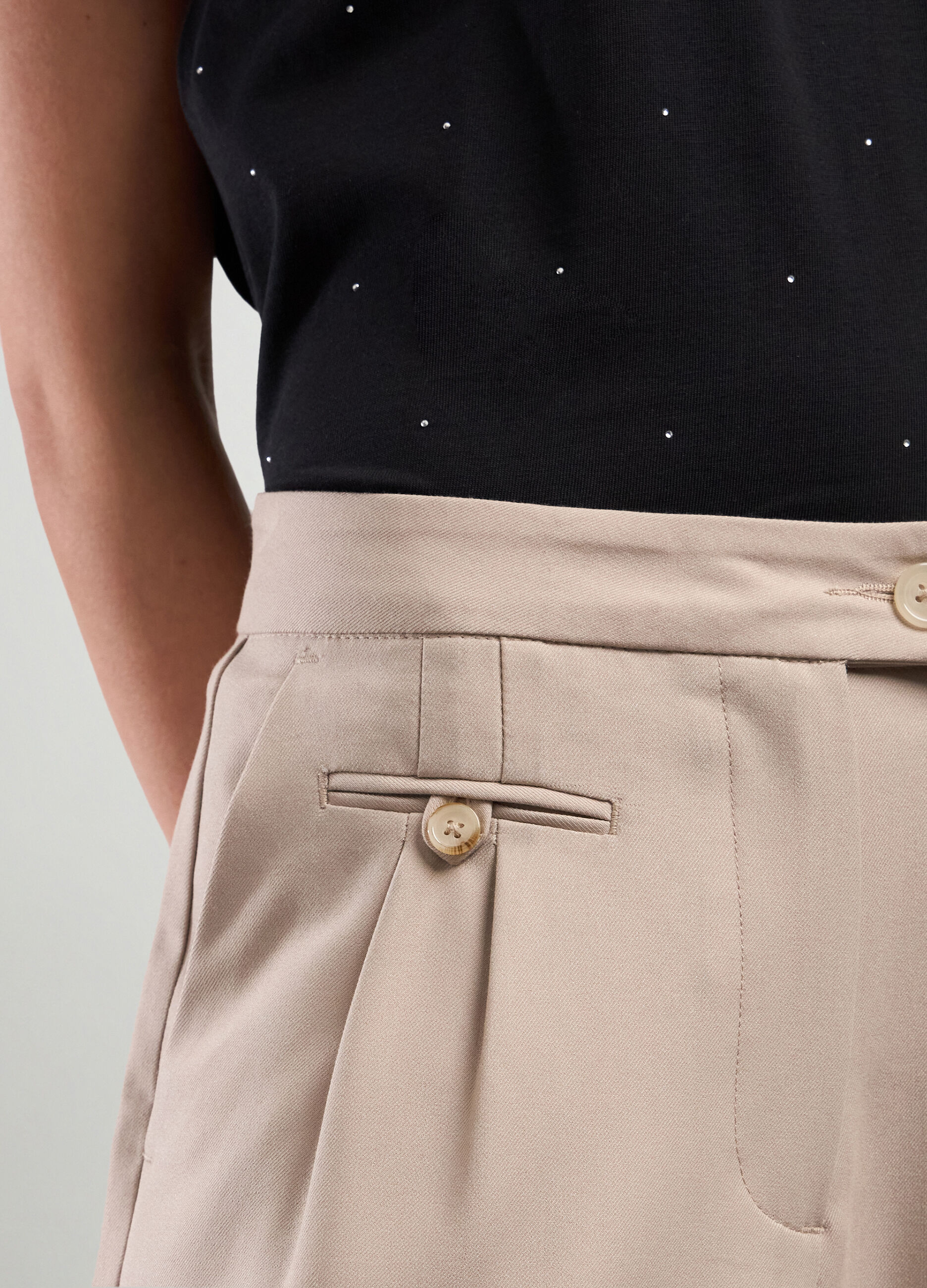 Pantaloni palazzo in misto viscosa stretch donna_2