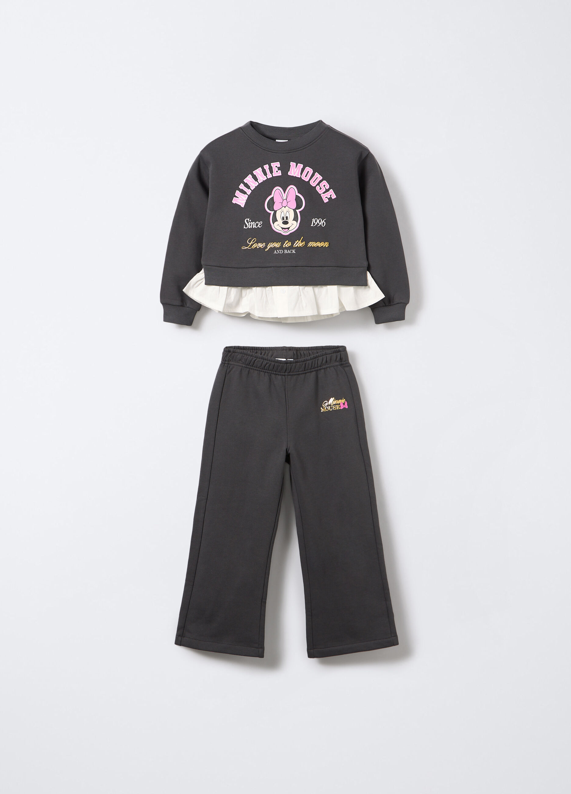 Jogging set Disney in felpa di puro cotone bambina_0