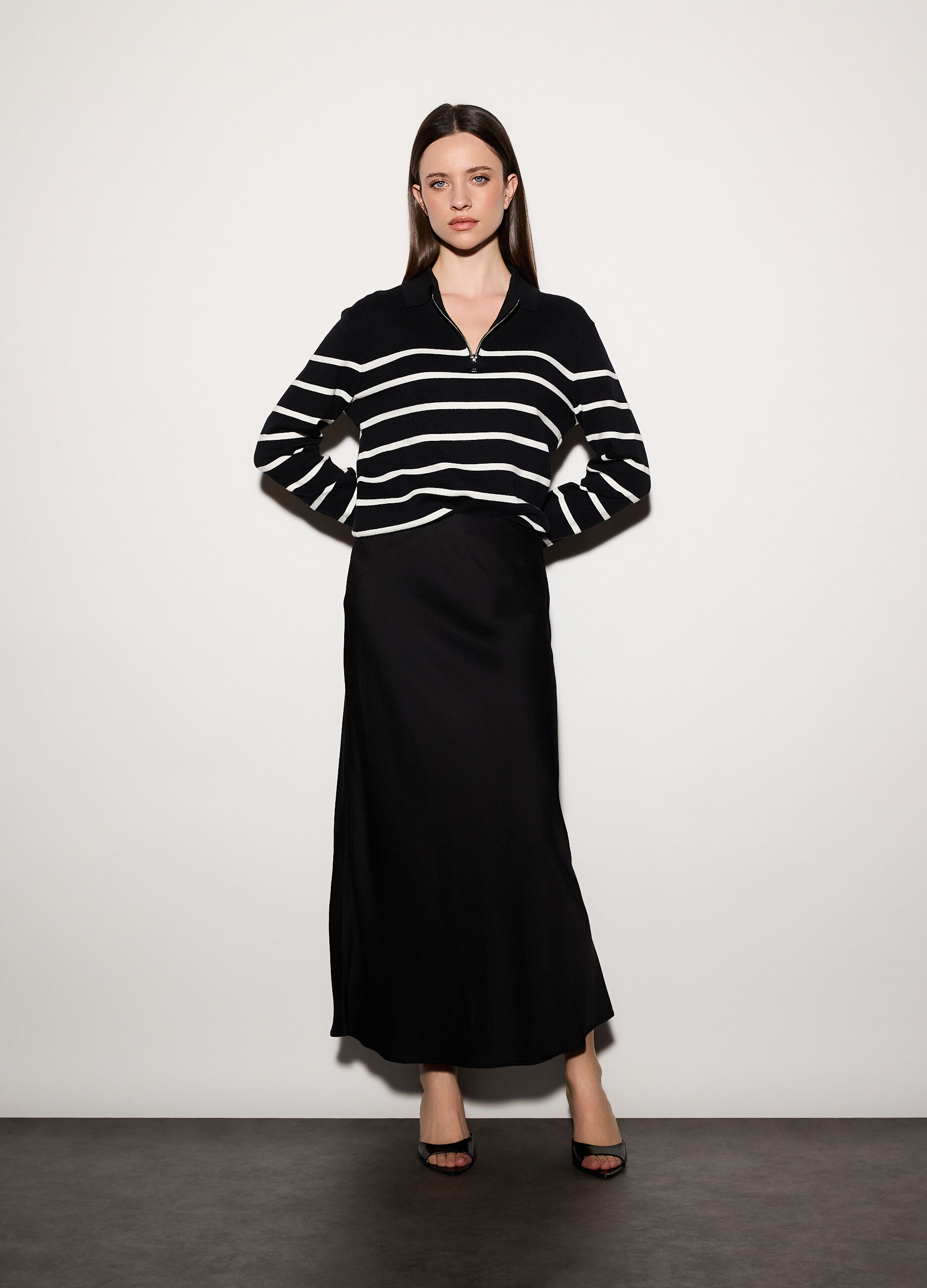 Gonna lunga in raso donna_0