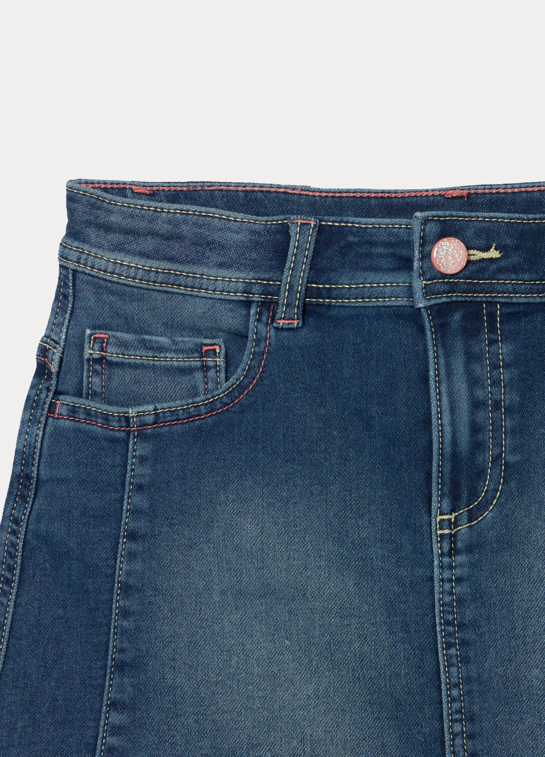 Gonna corta in denim misto cotone bambina_2