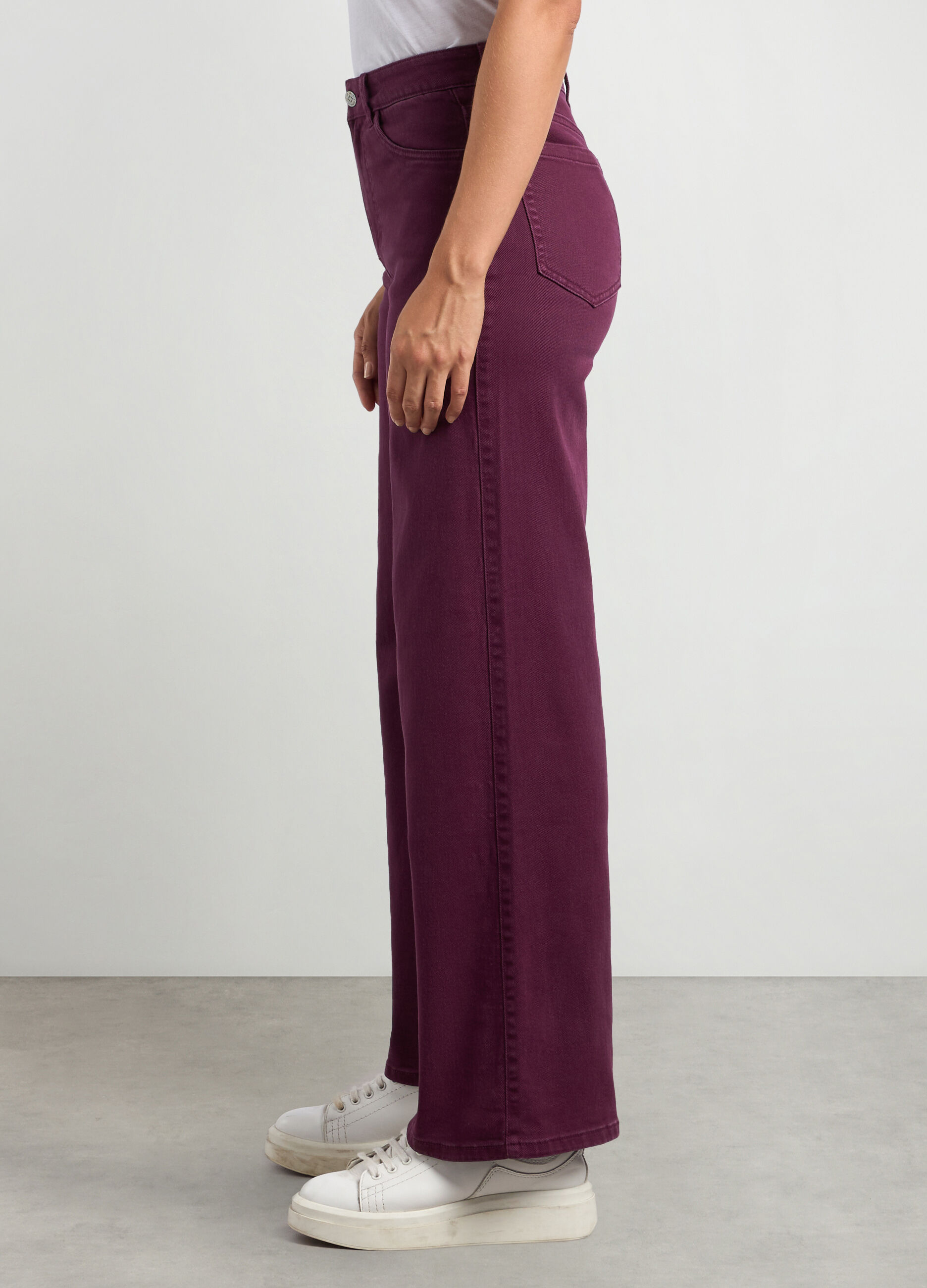 Pantaloni in denim di cotone stretch donna_2
