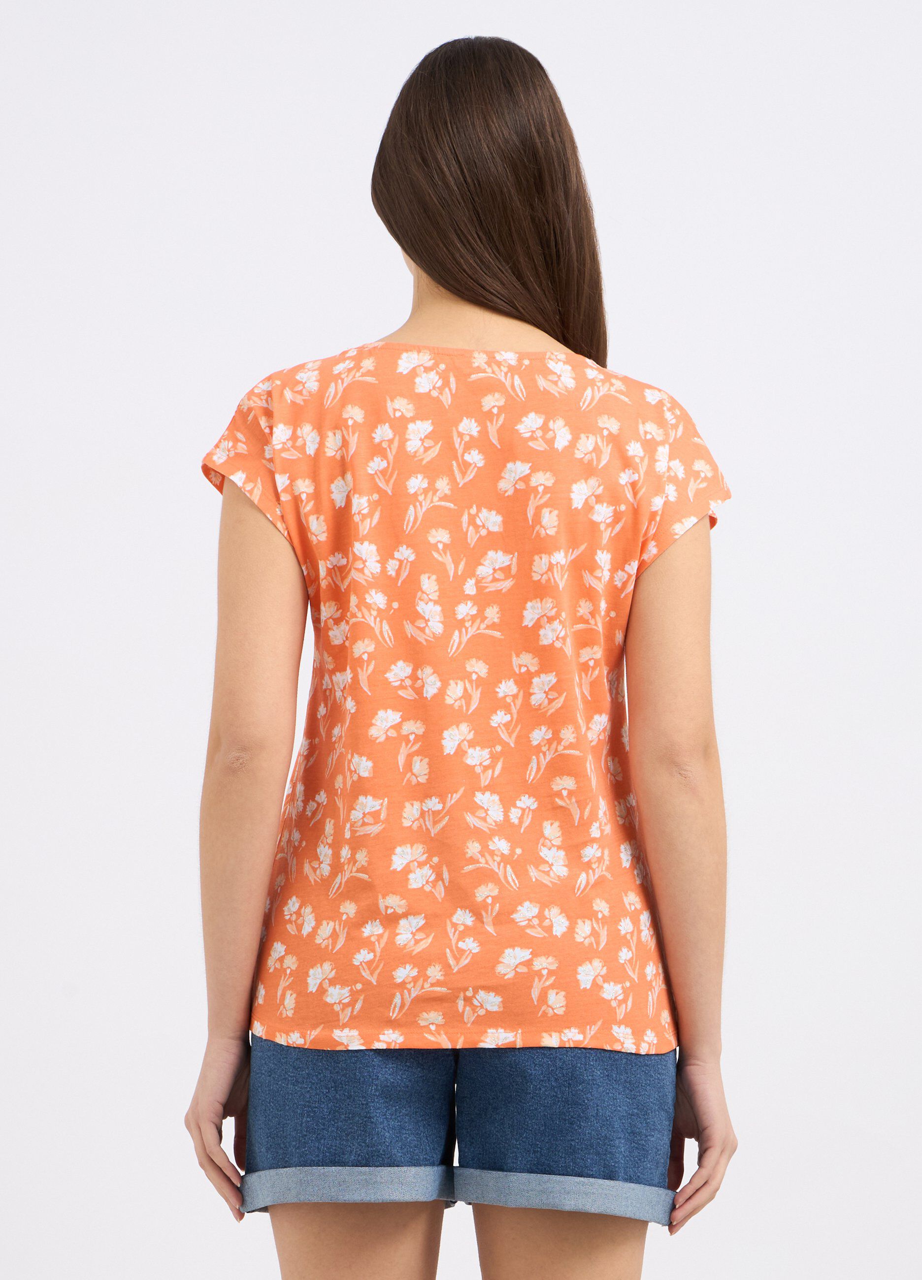 T-shirt in puro cotone con stampa donna_1