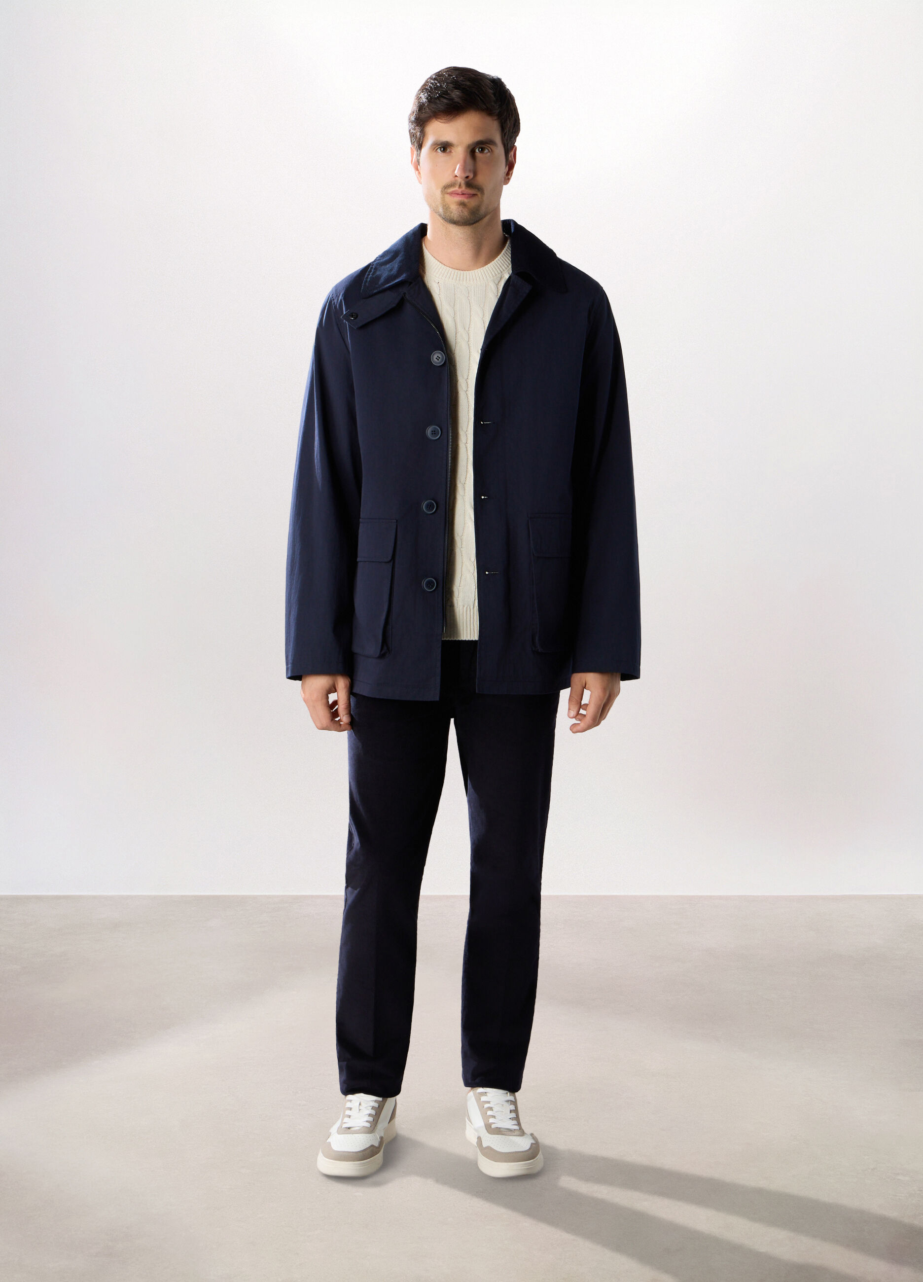 Cappotto corto in misto cotone uomo_0